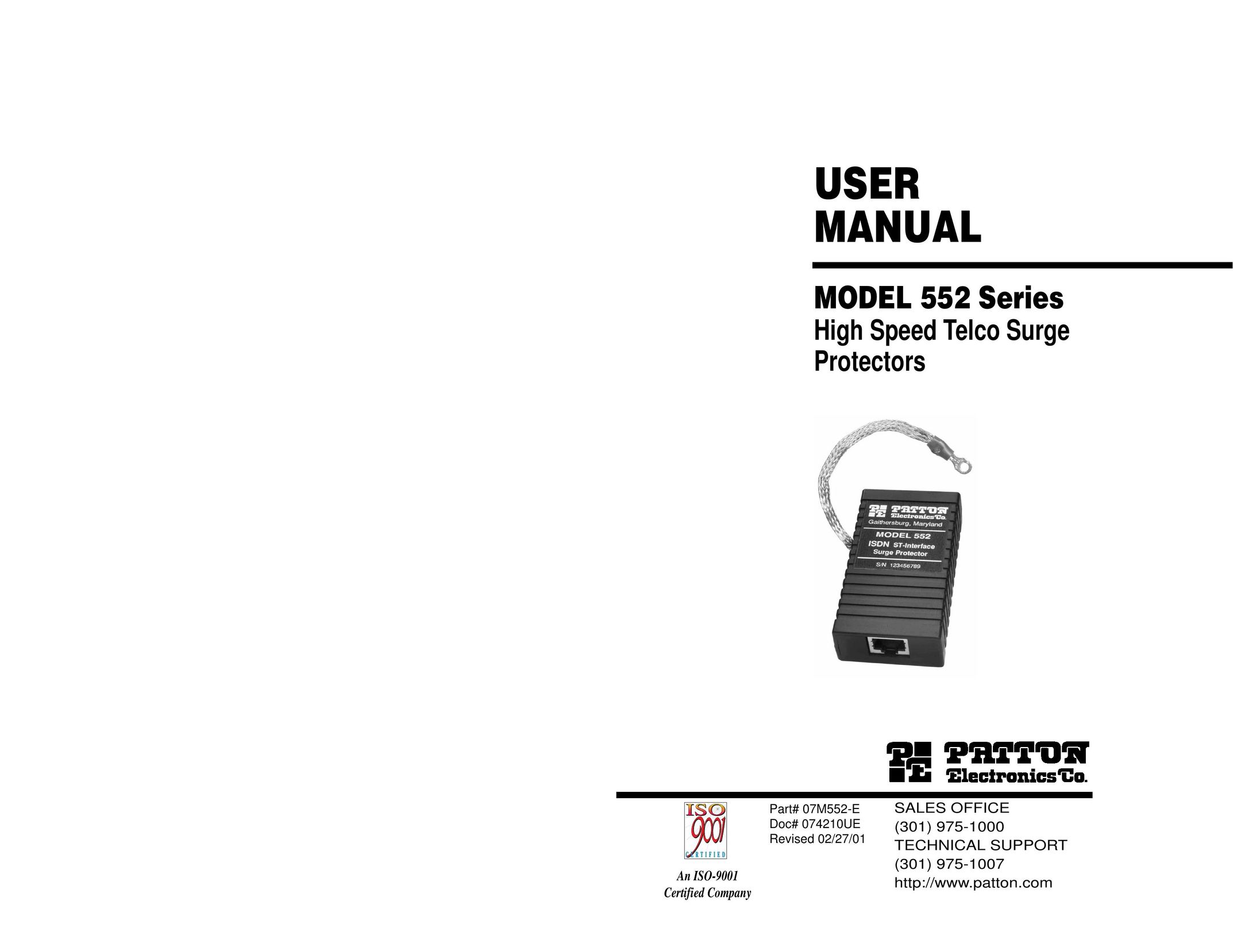 Patton electronic MODEL 552 Surge Protector User Manual