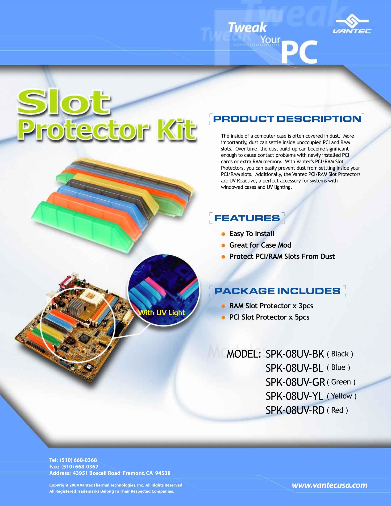 Vantec SPK-08UV-YL Surge Protector User Manual