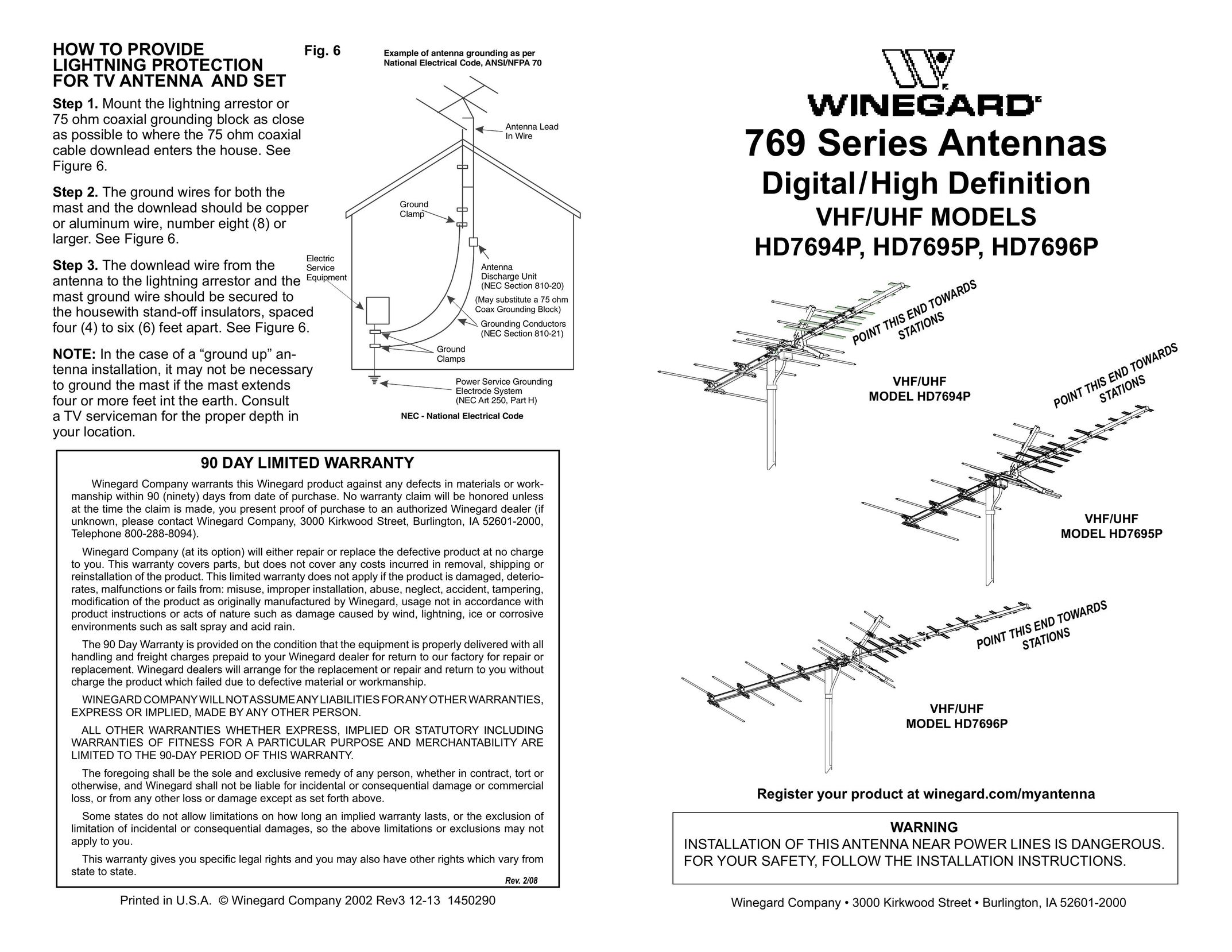 Winegard HD7695P Surge Protector User Manual