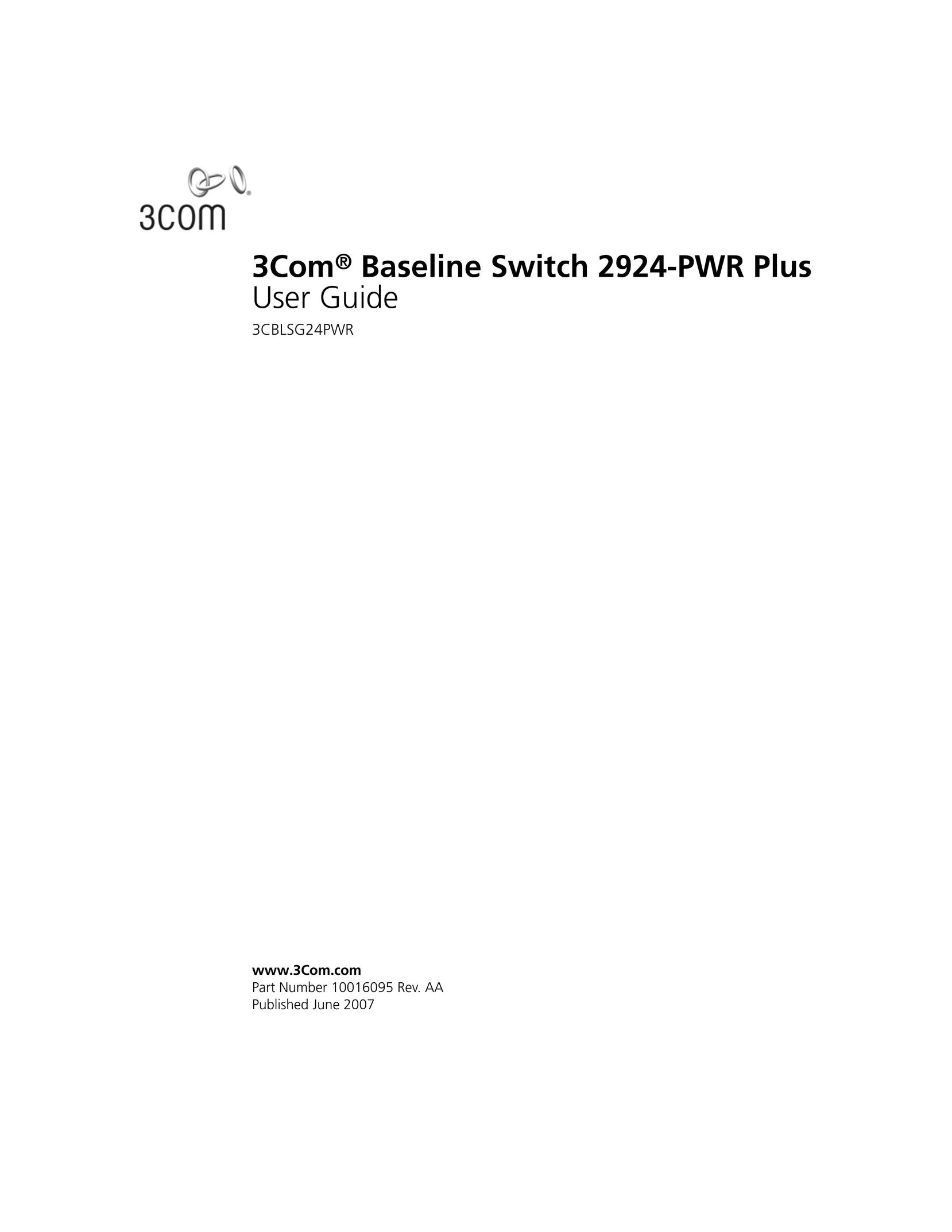 3Com 2924-PWR Switch User Manual