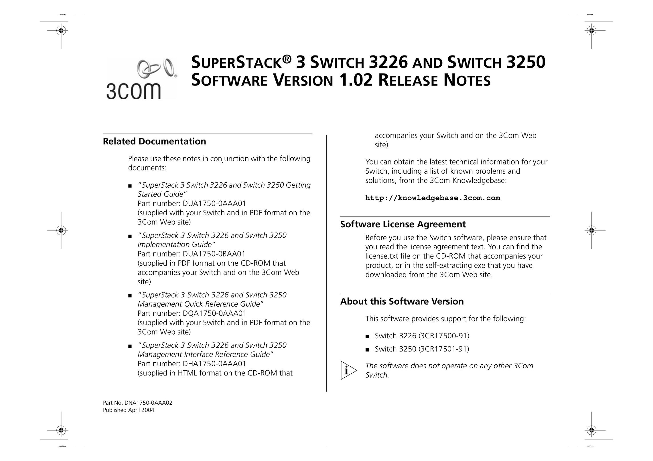 3Com 3226 Switch User Manual