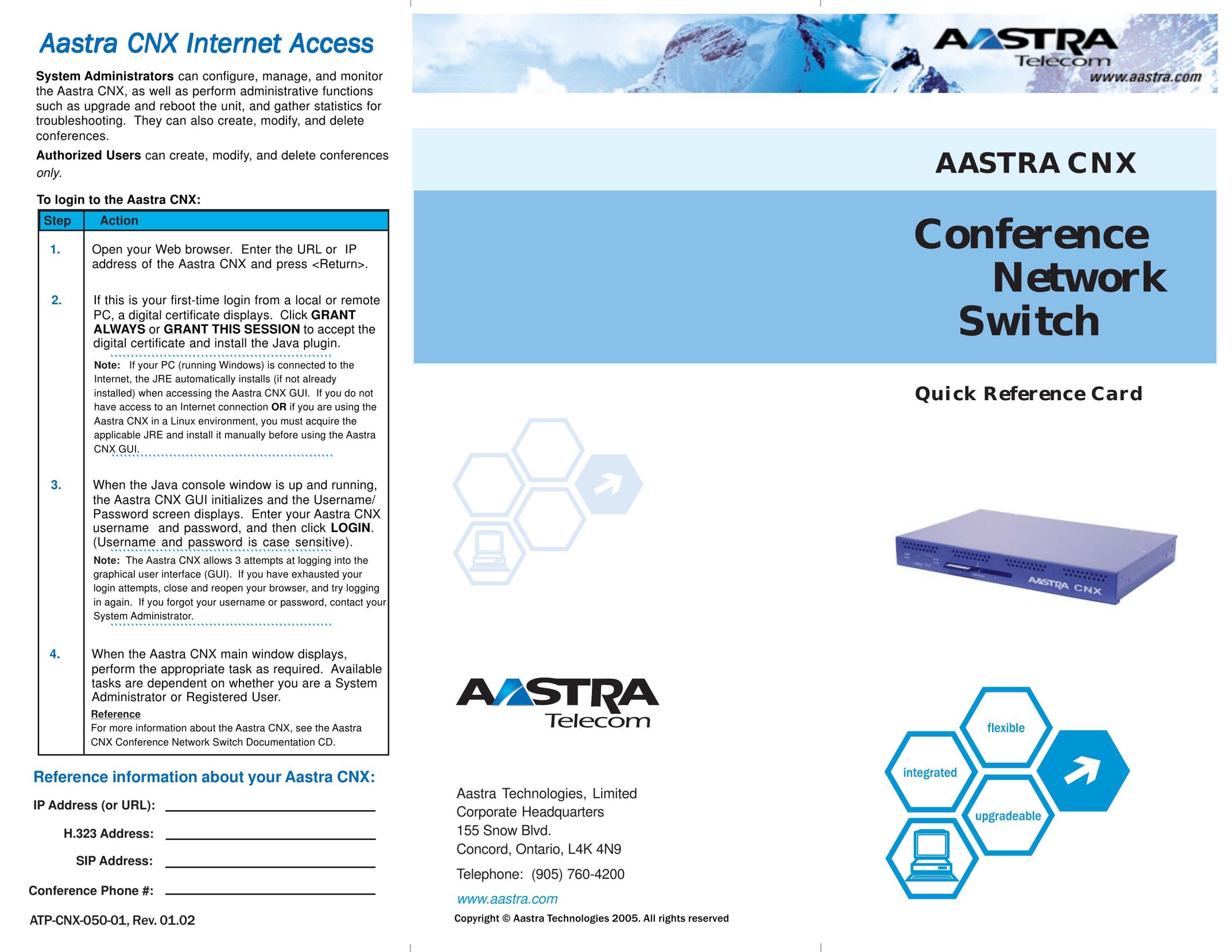 Aastra Telecom ATP-CNX-050-01 Switch User Manual