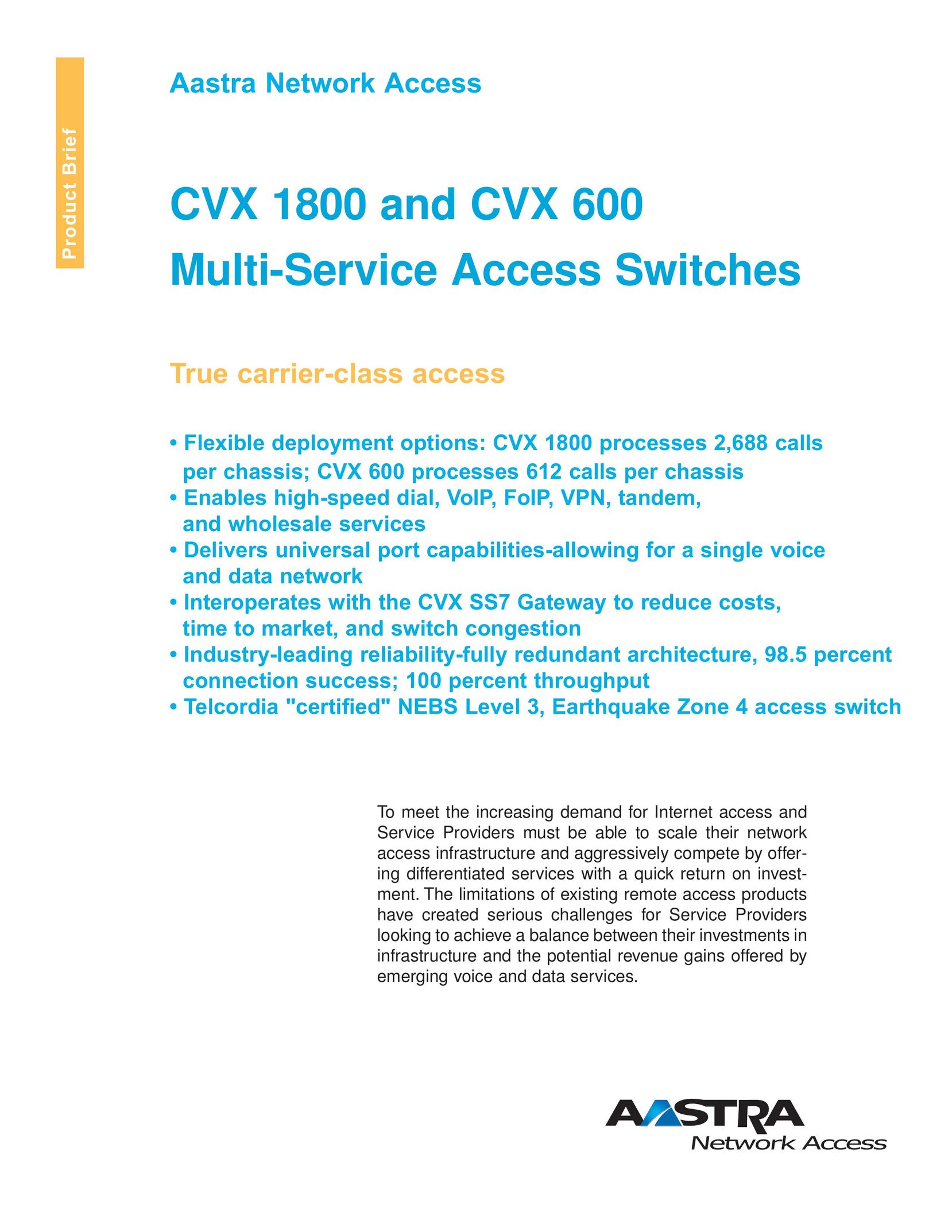 Aastra Telecom CVX 600 Switch User Manual