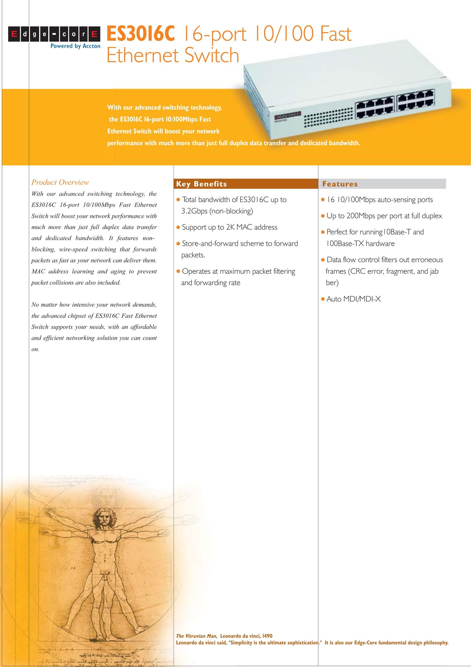 Accton Technology ES3016C Switch User Manual