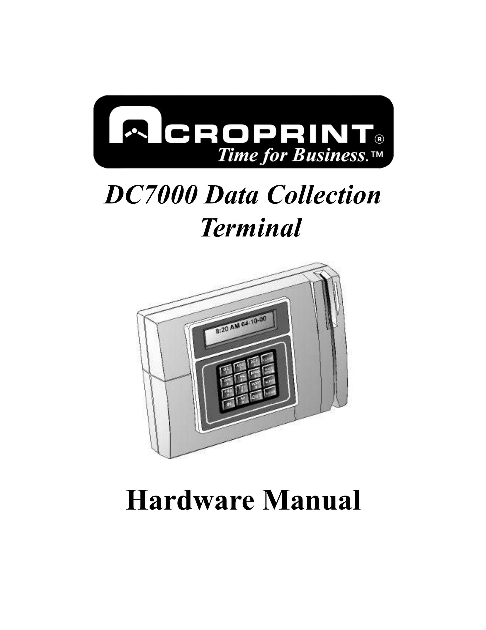 Acroprint DC7000 Switch User Manual