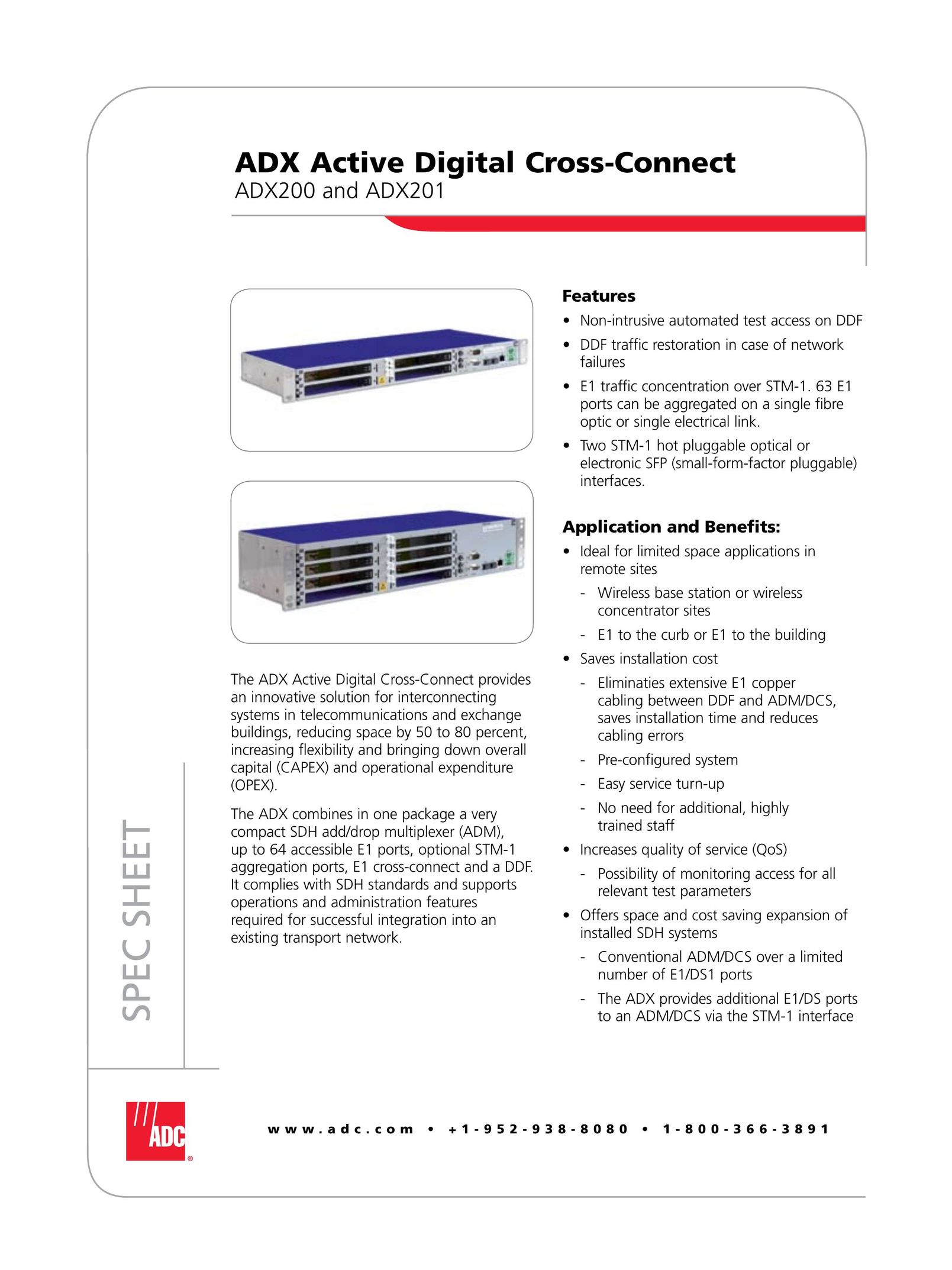 ADC ADX200 Switch User Manual