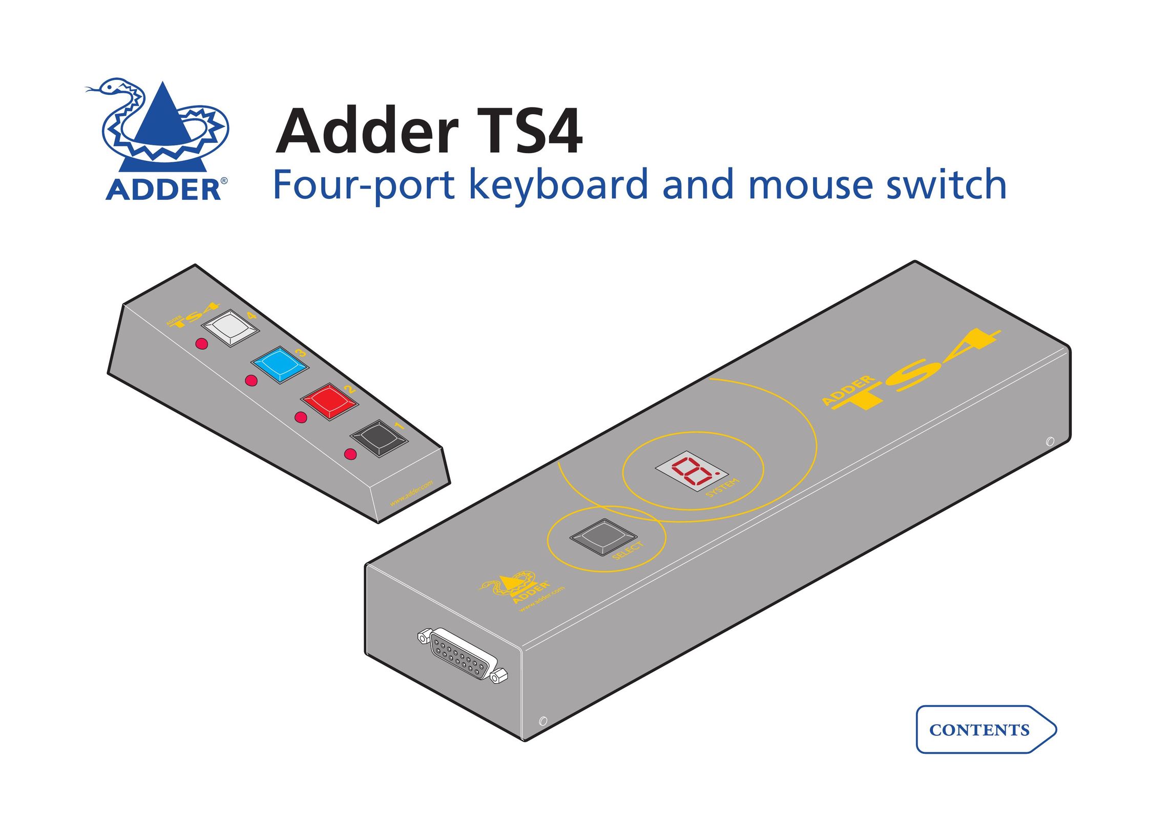 Adder Technology Adder TS4 Switch User Manual