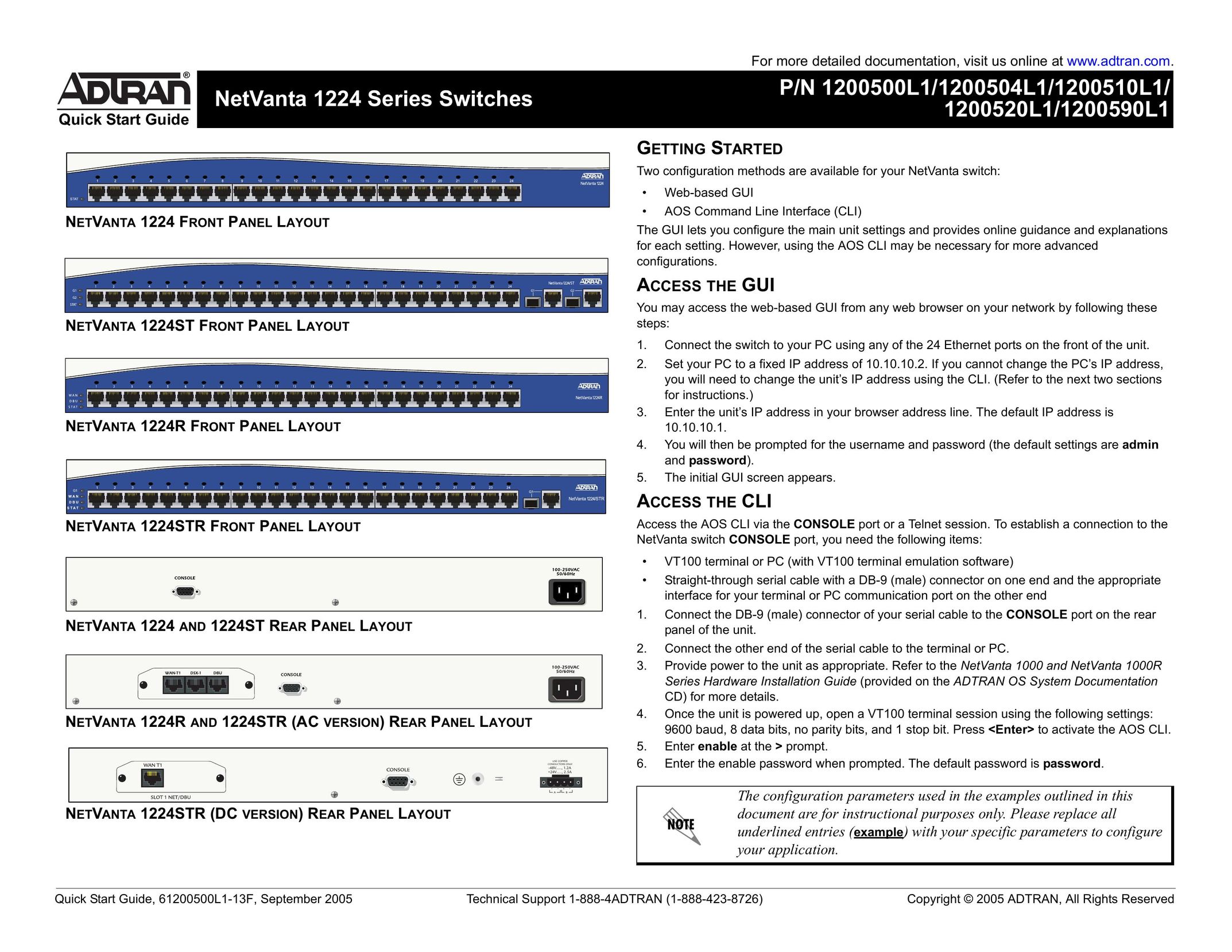 ADTRAN 1224 Switch User Manual