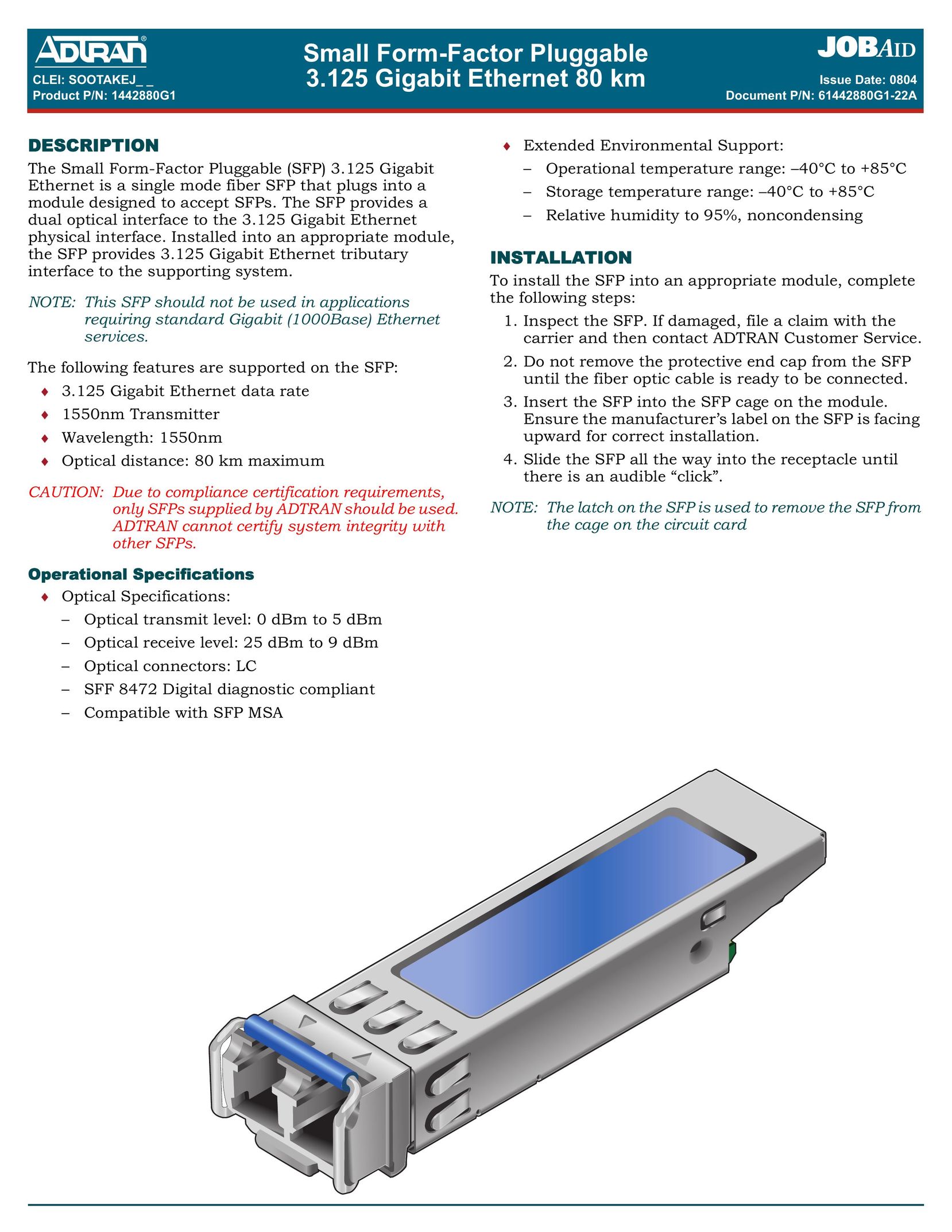 ADTRAN 1442880G1 Switch User Manual