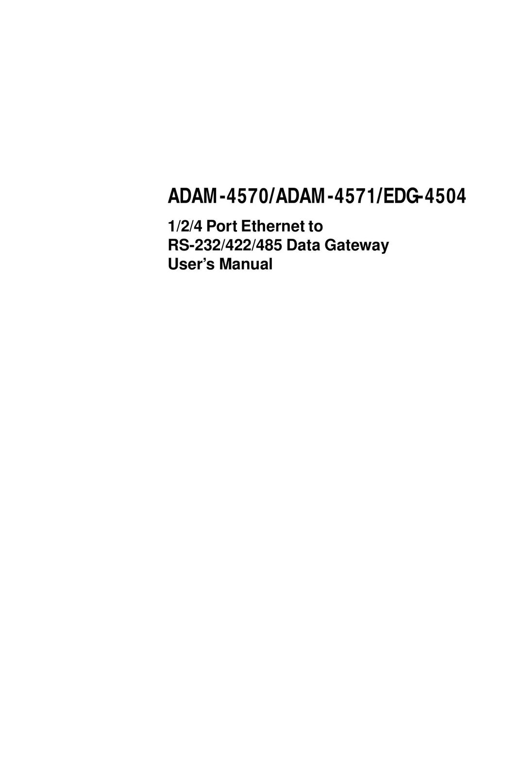 Advantech ADAM-4570 Switch User Manual