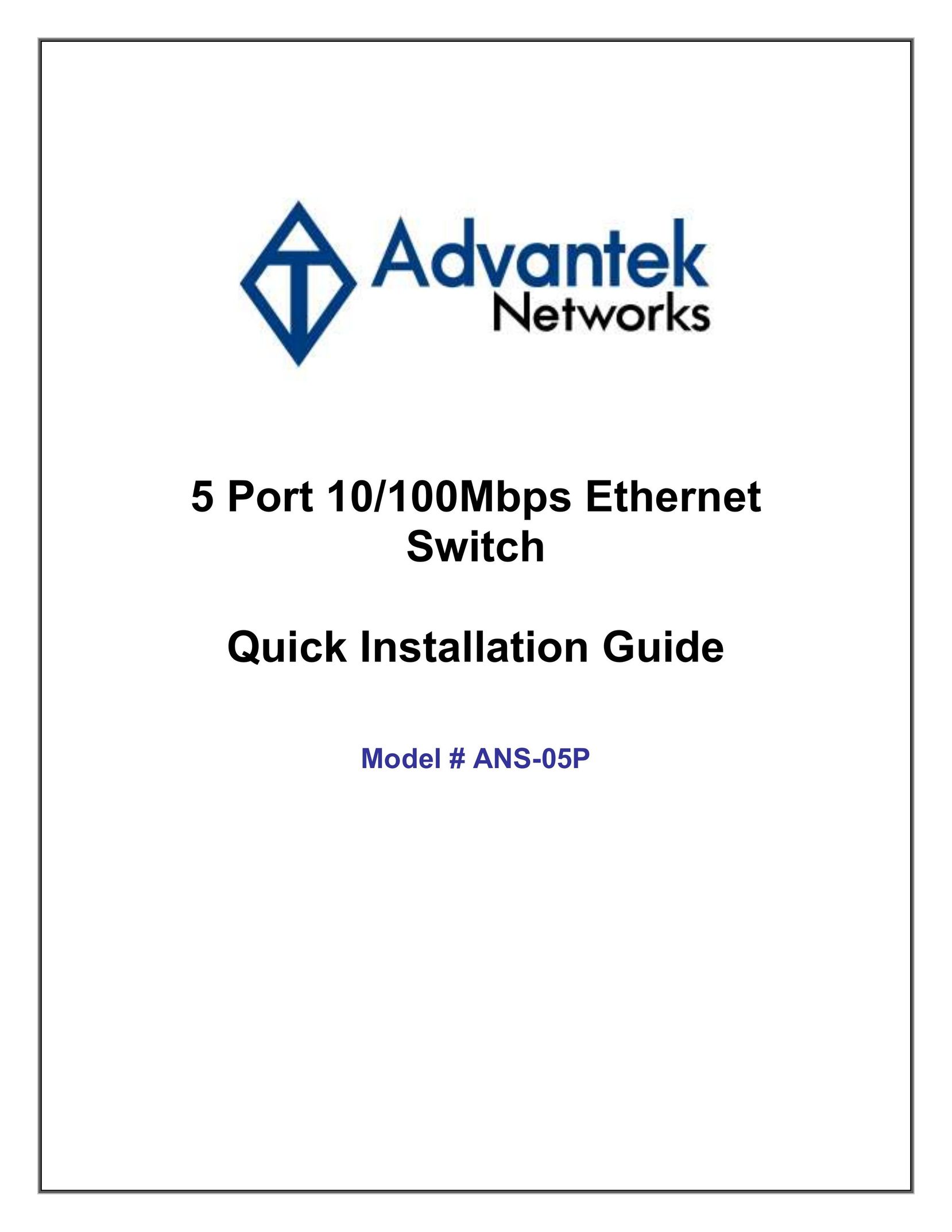 Advantek Networks ANS-05P Switch User Manual