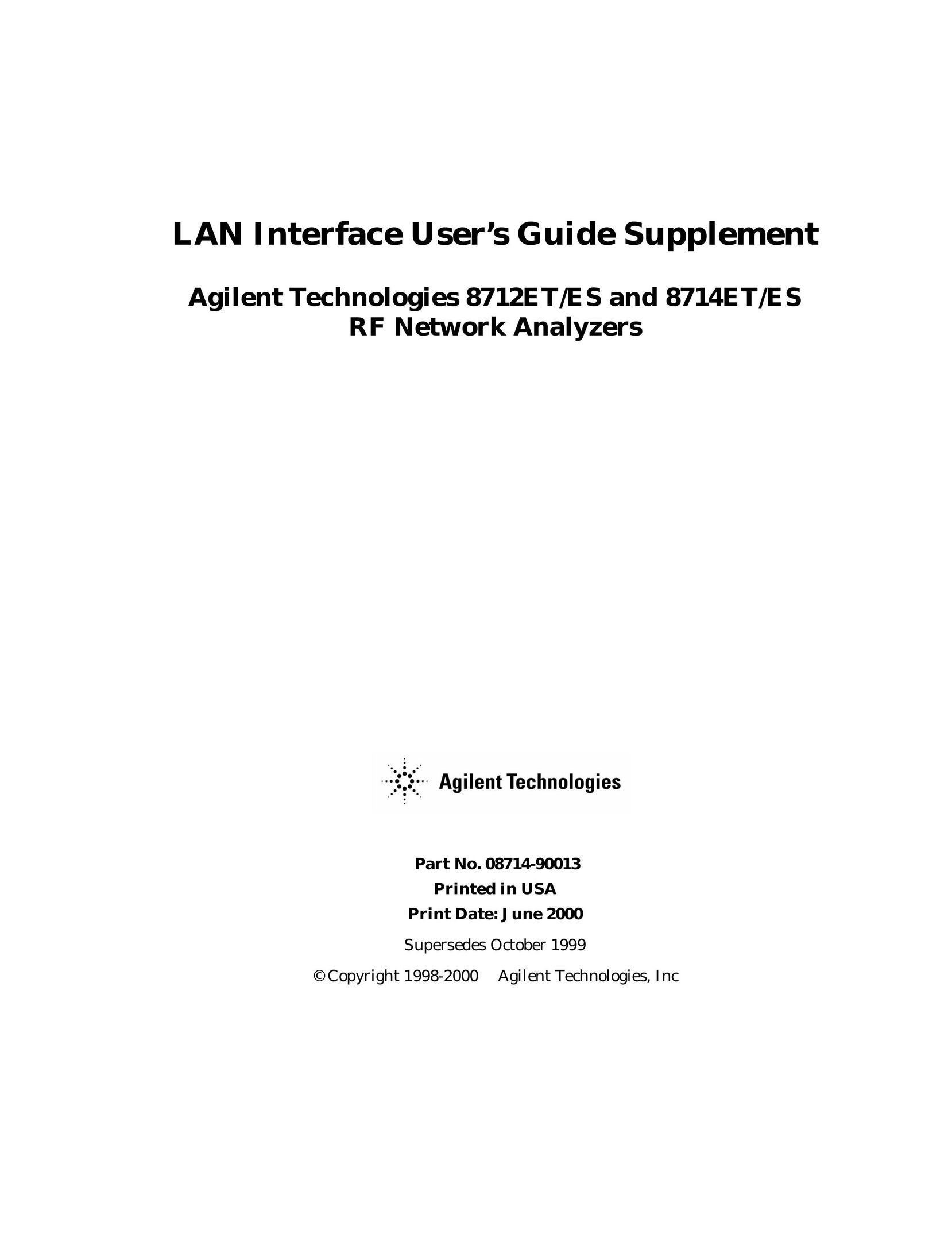 Agilent Technologies 8714ET Switch User Manual