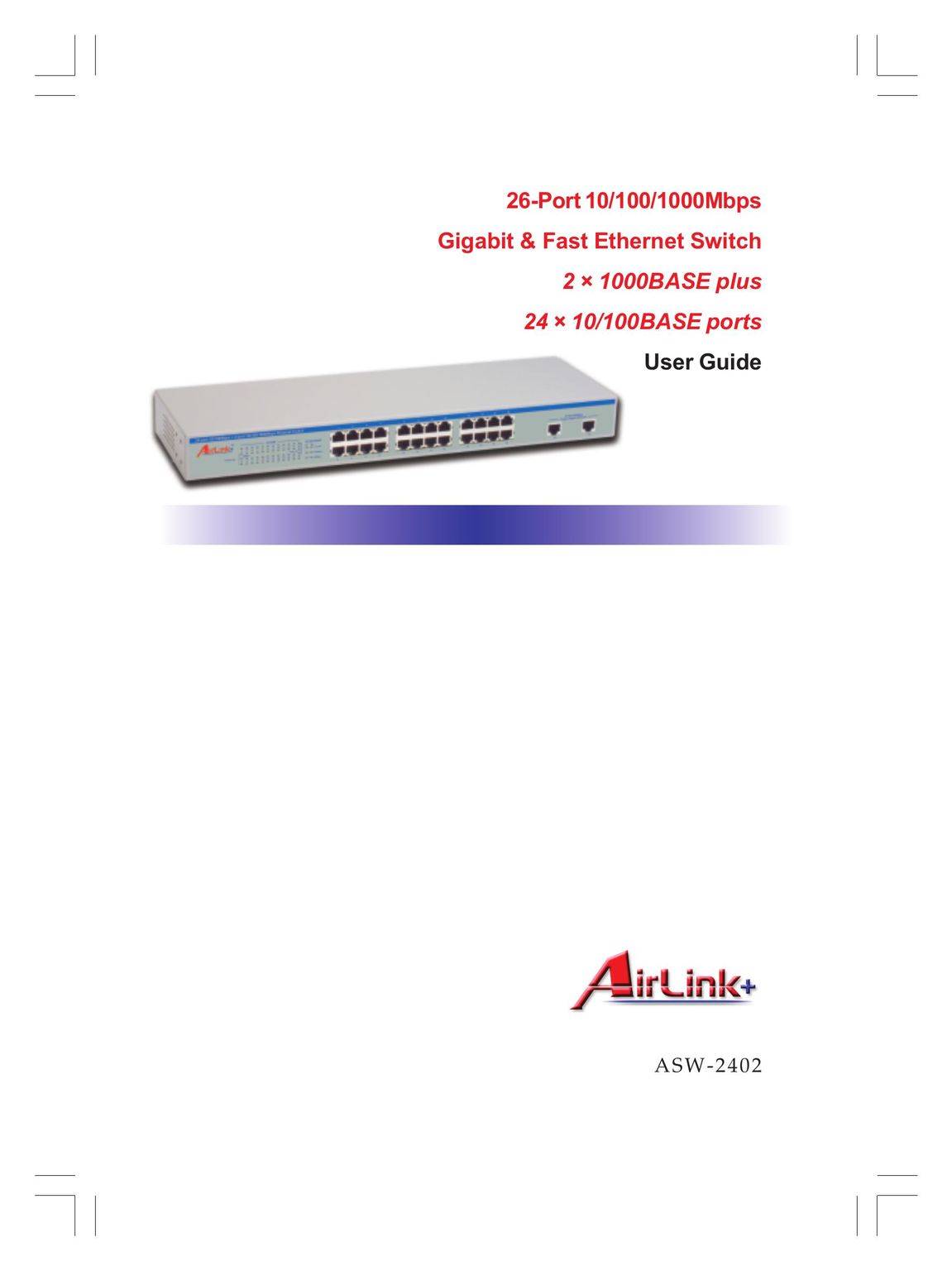 Airlink ASW-2402 Switch User Manual
