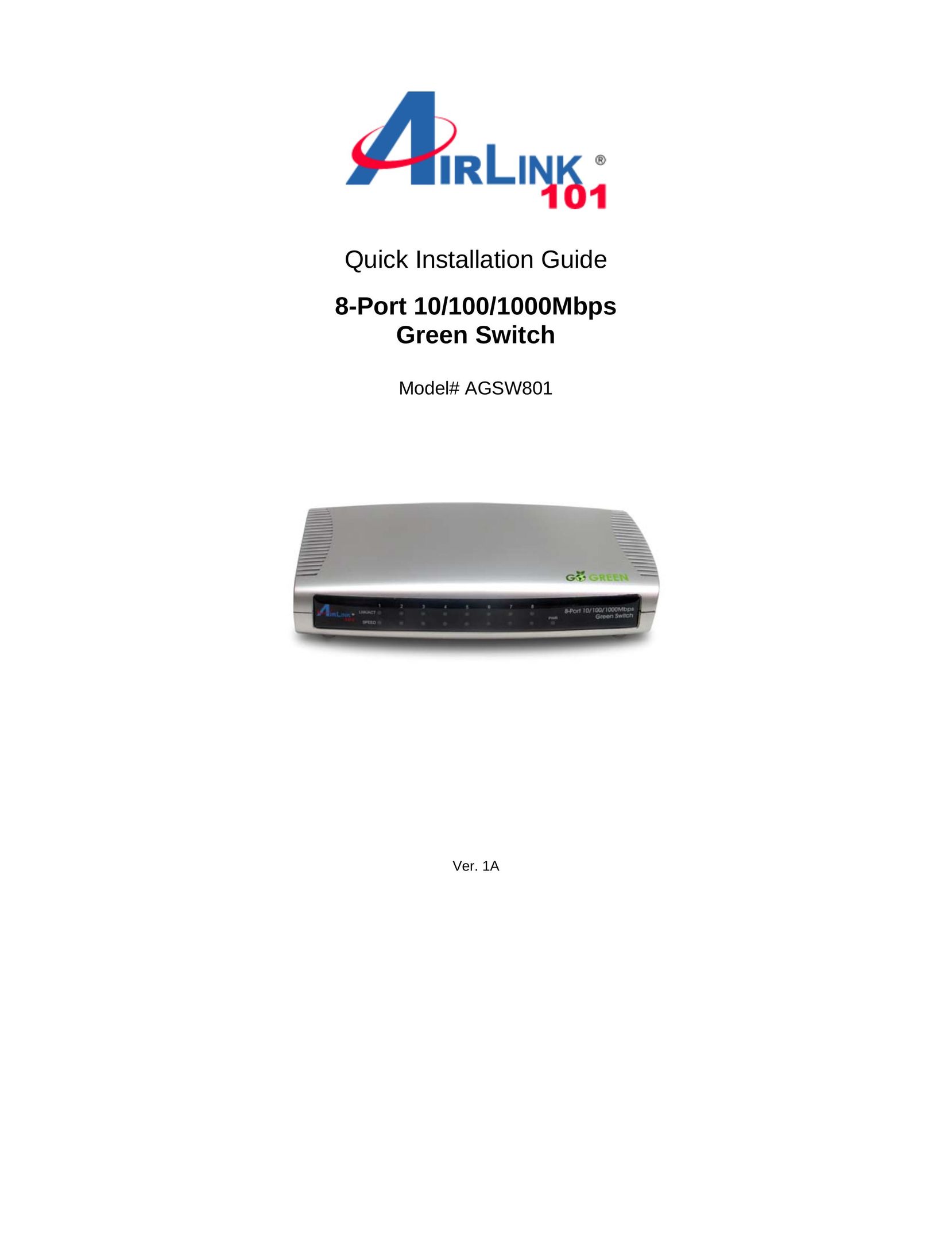 Airlink101 AGSW801 Switch User Manual