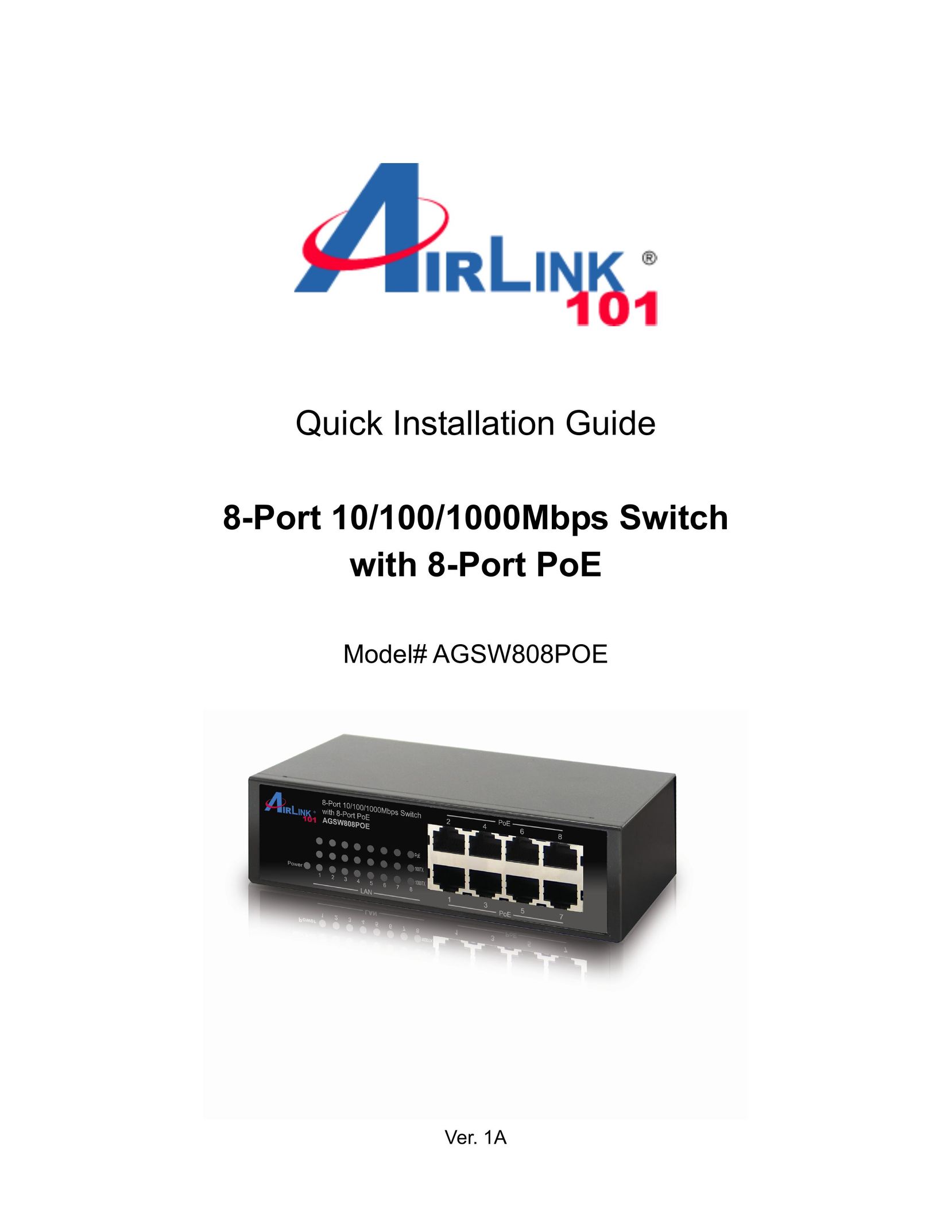 Airlink101 AGSW808POE Switch User Manual