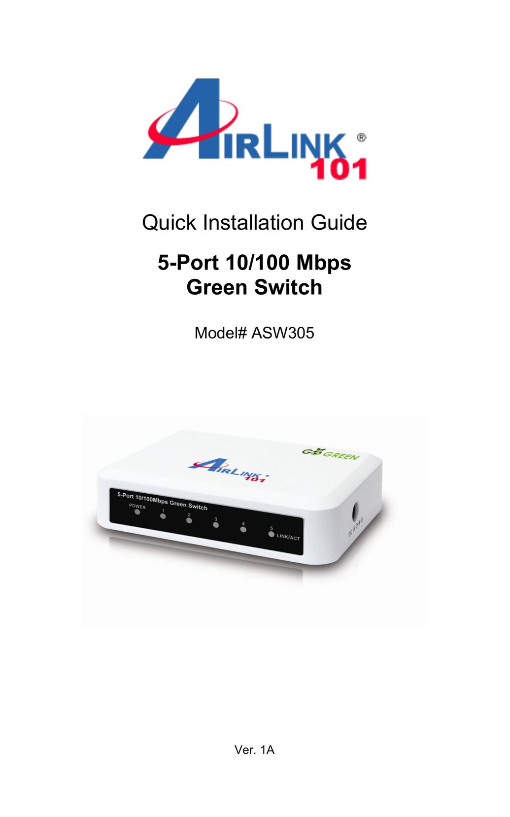 Airlink101 ASW305 Switch User Manual