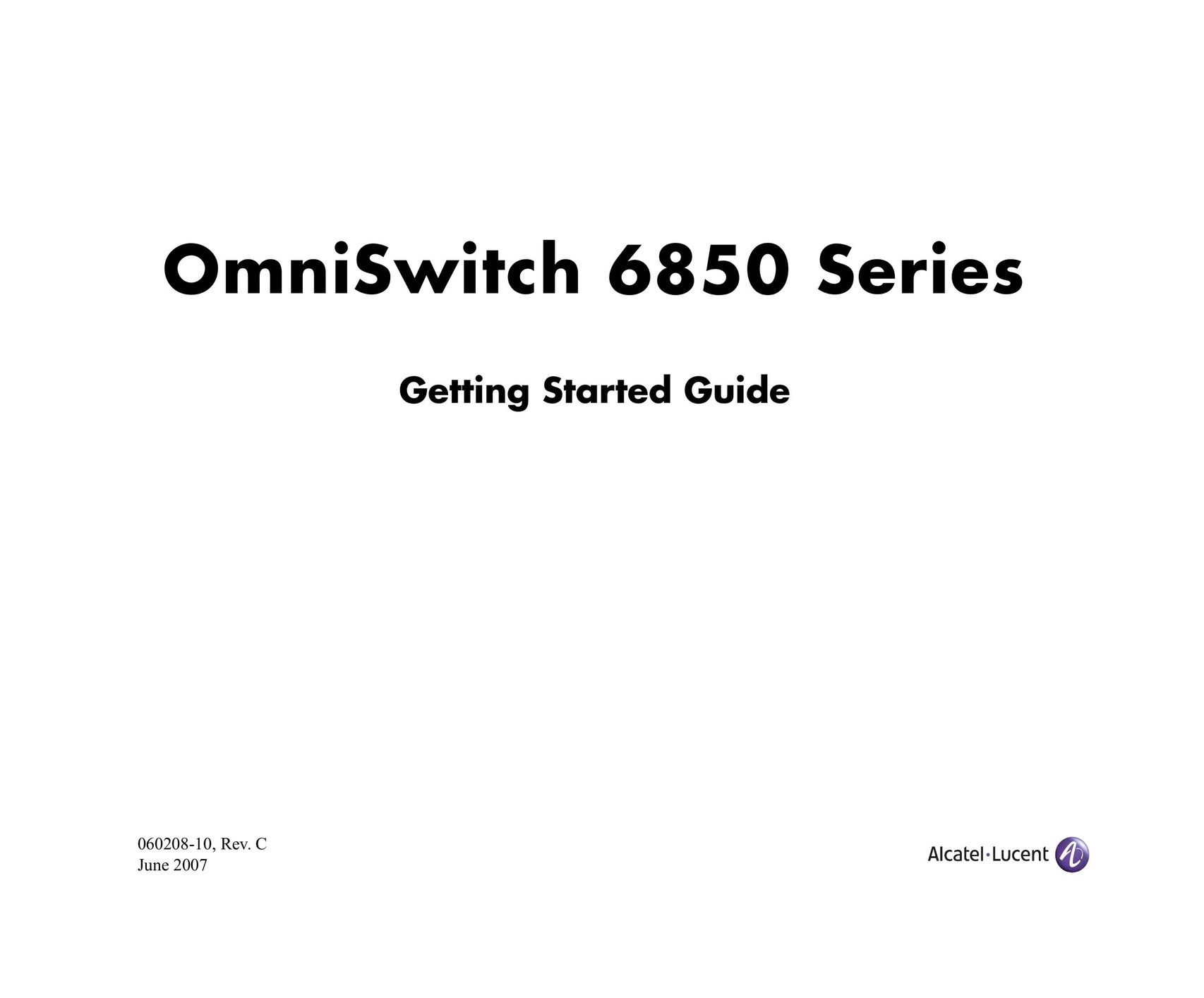 Alcatel-Lucent 6850-24 Switch User Manual