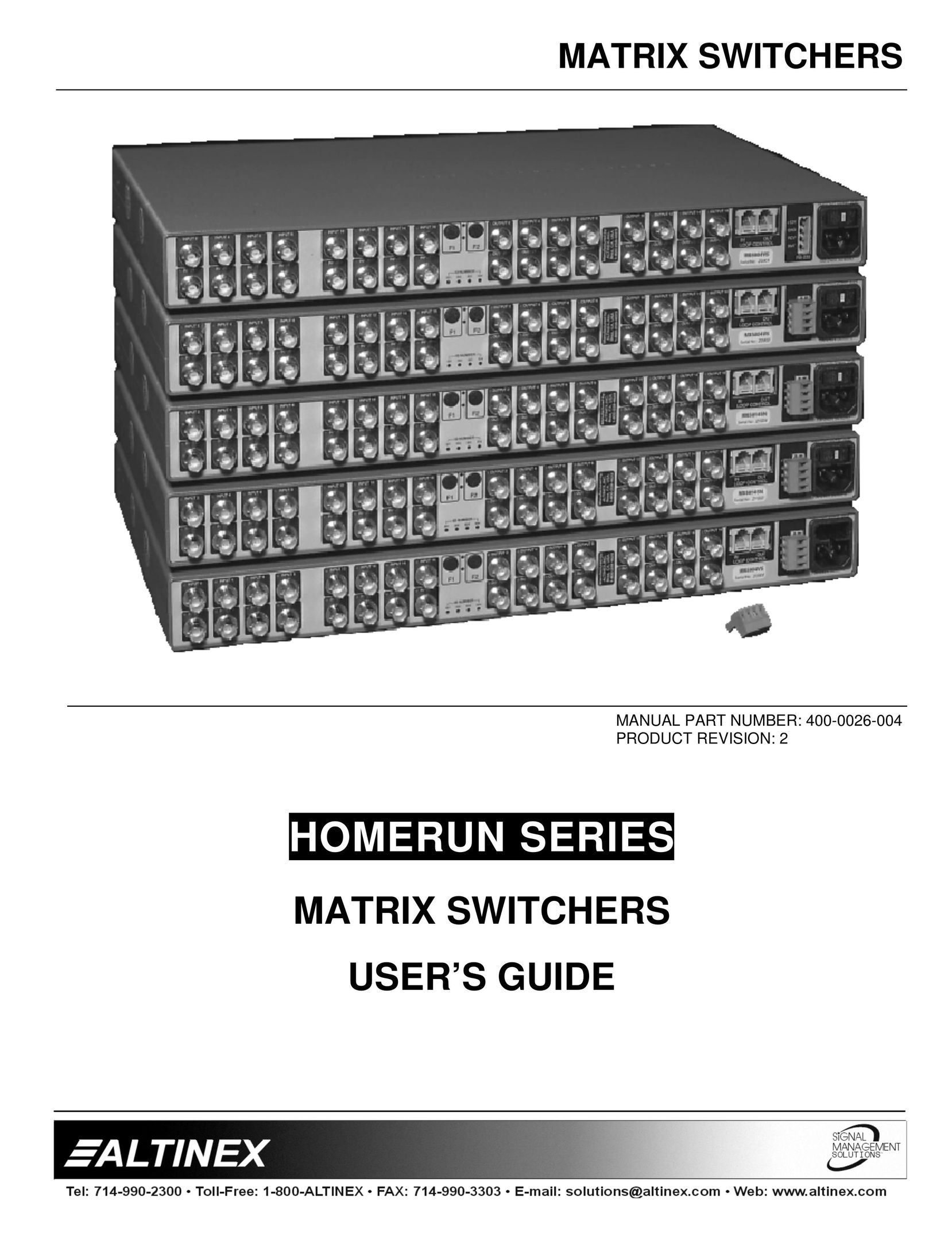 Altinex 400-0026-004 Switch User Manual
