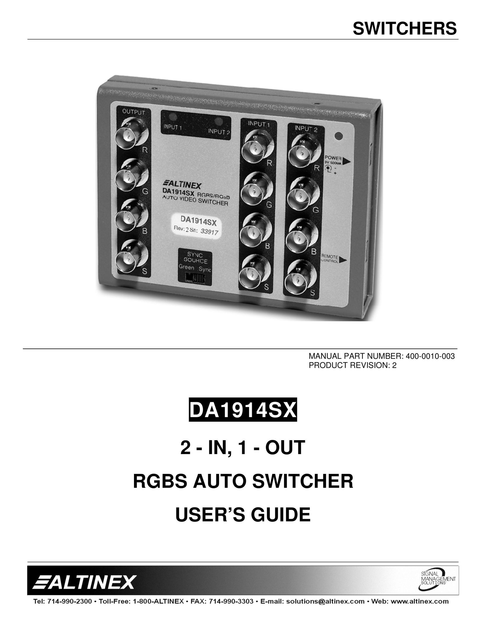 Altinex DA1914SX Switch User Manual