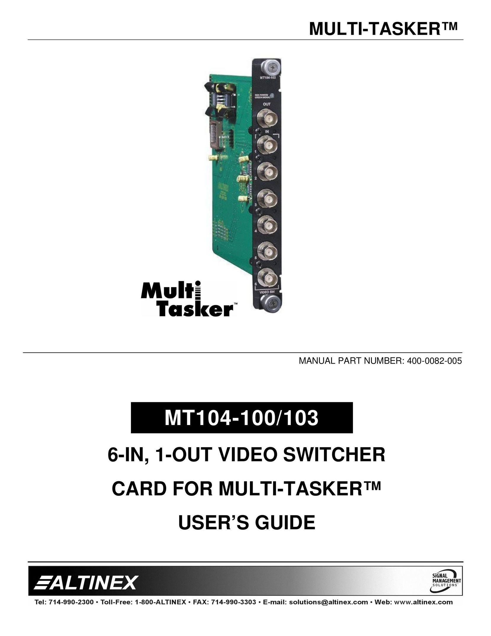 Altinex MT104-100/103 Switch User Manual