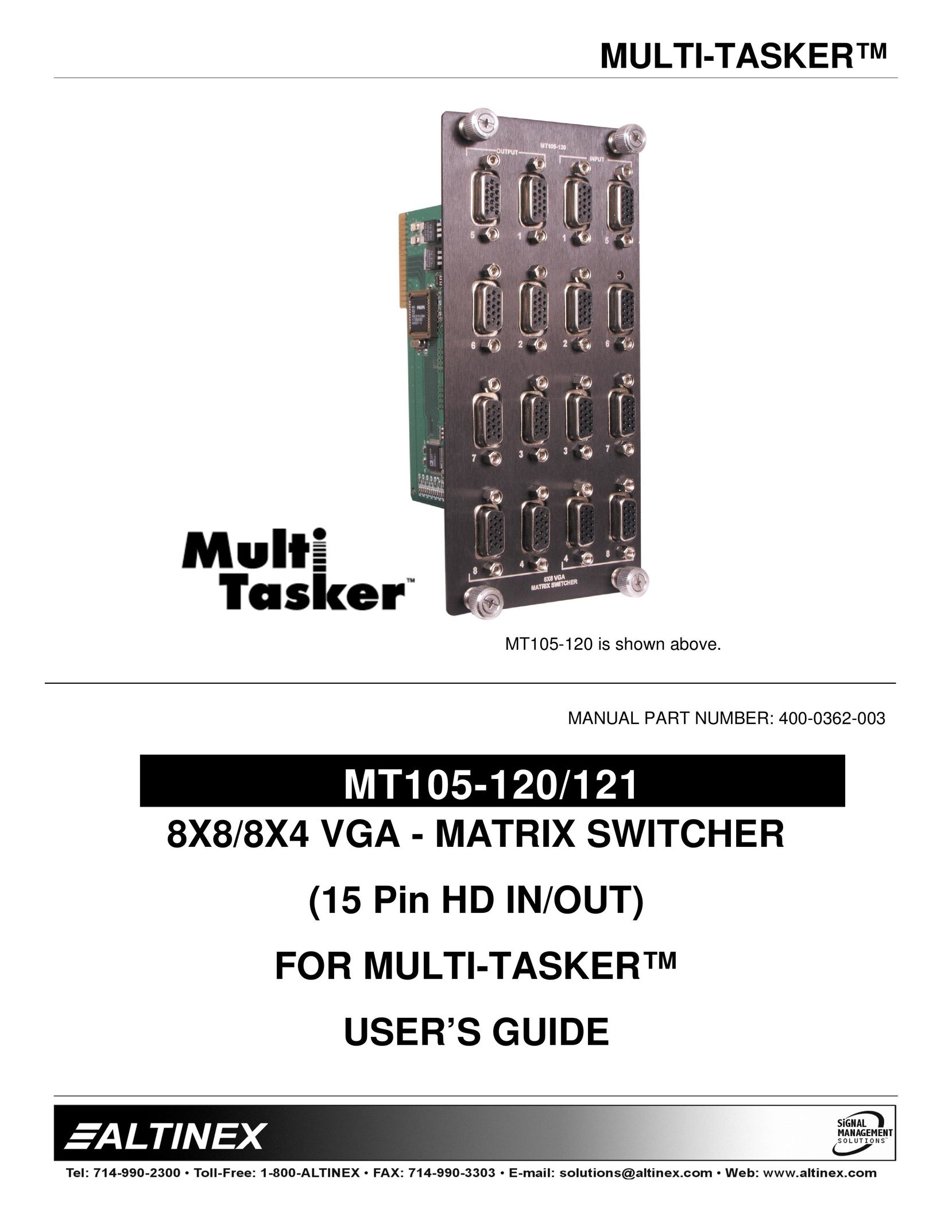 Altinex MT105-120/121 Switch User Manual