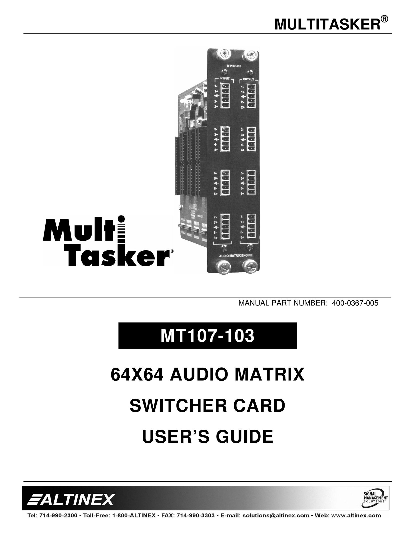 Altinex MT107-103 Switch User Manual