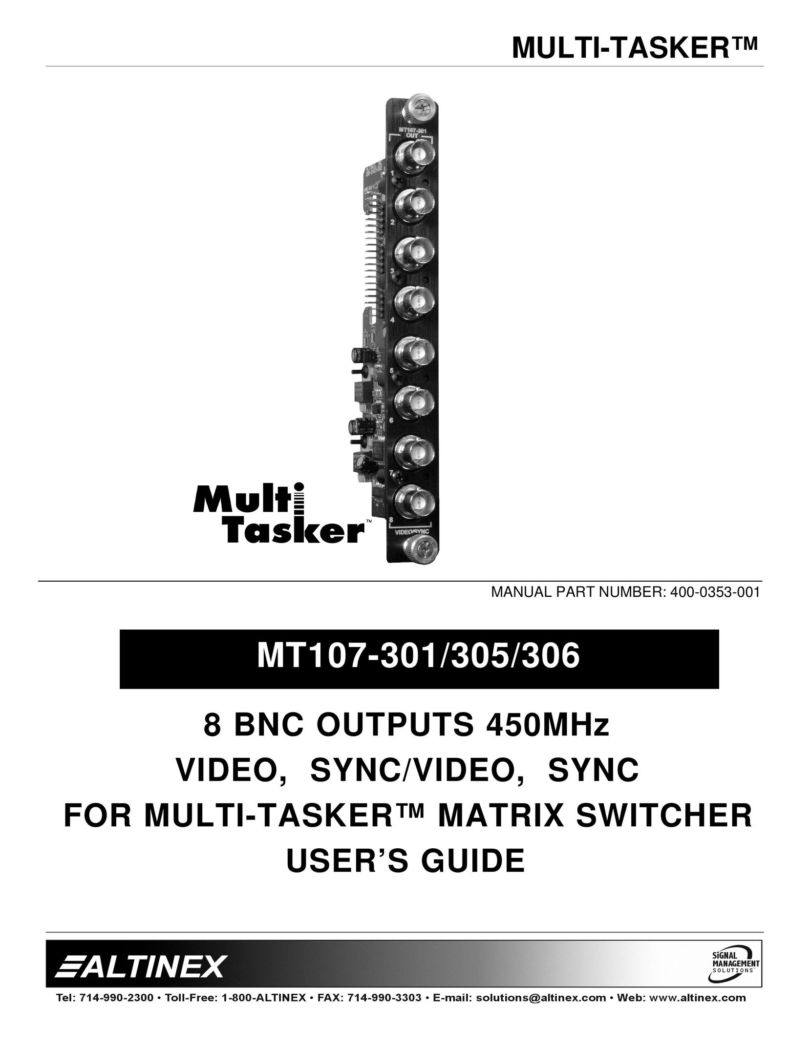 Altinex MT107-301 Switch User Manual