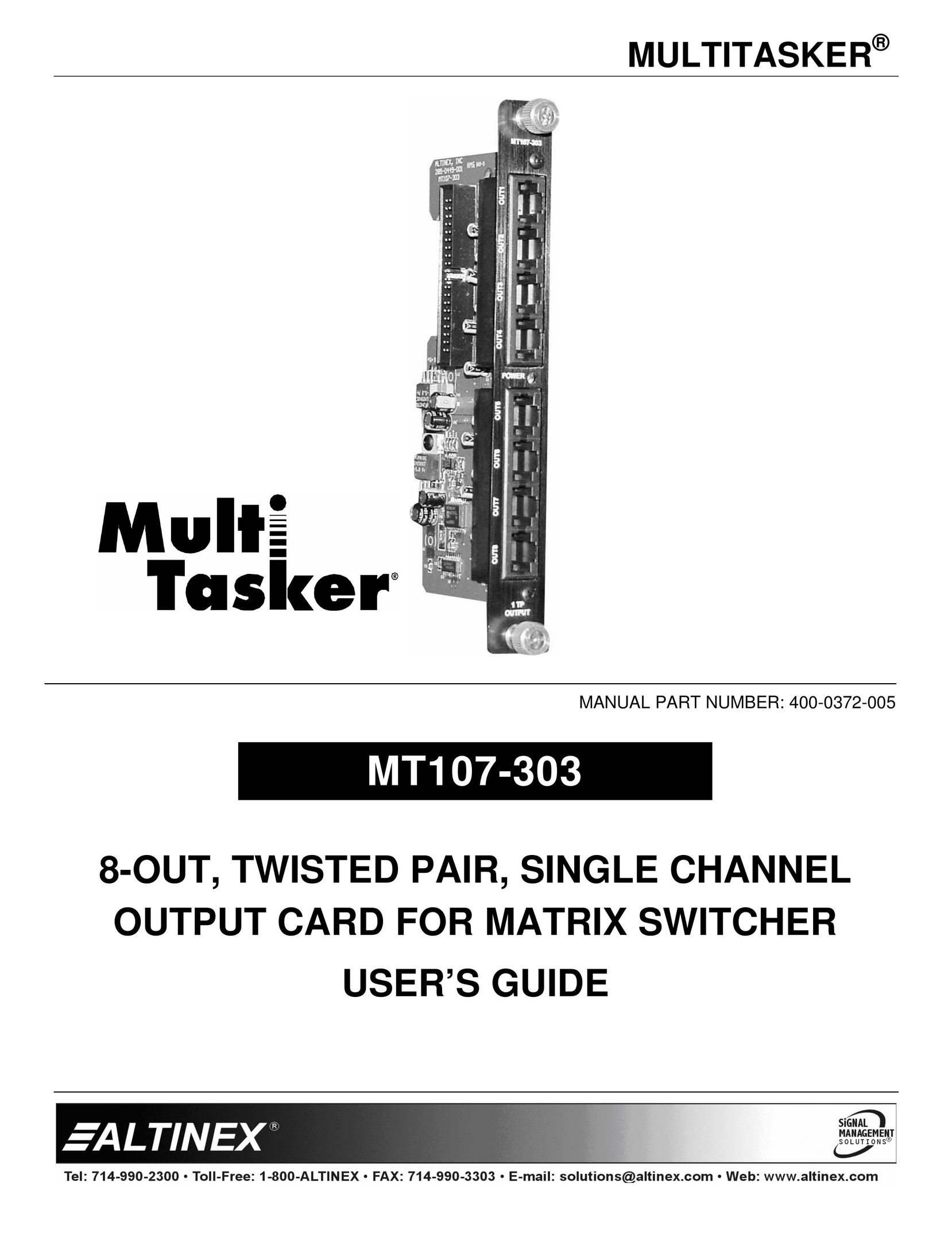 Altinex MT107-303 Switch User Manual