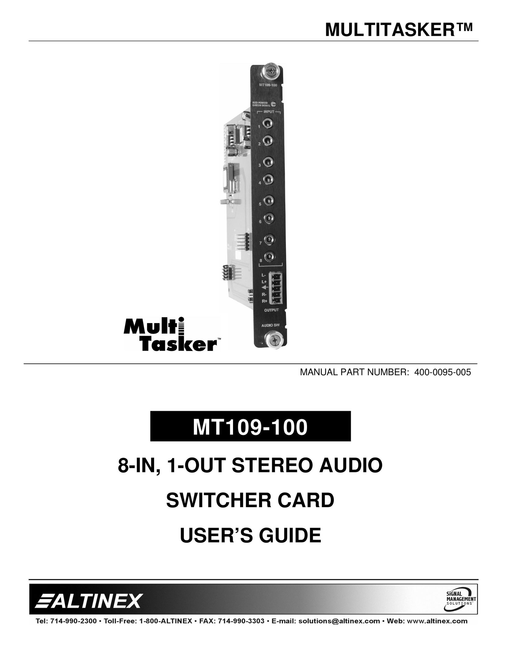 Altinex MT109-100 Switch User Manual