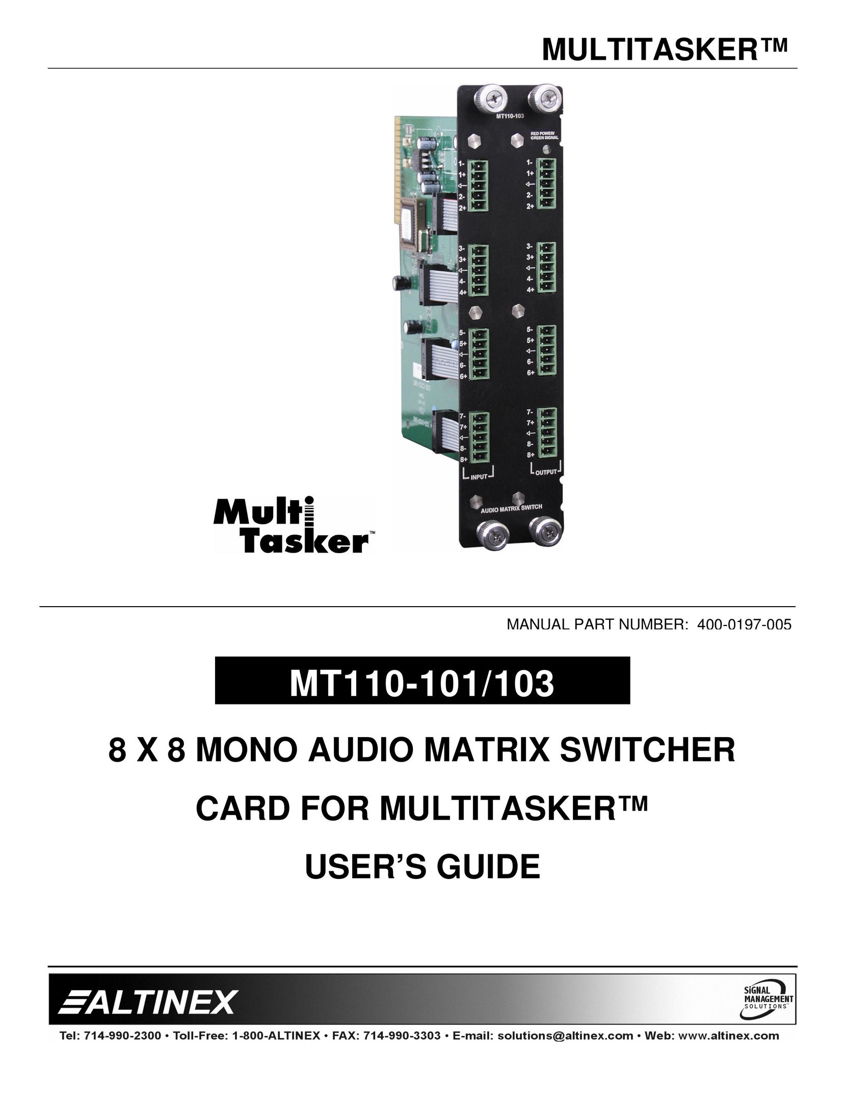 Altinex MT110-101 Switch User Manual