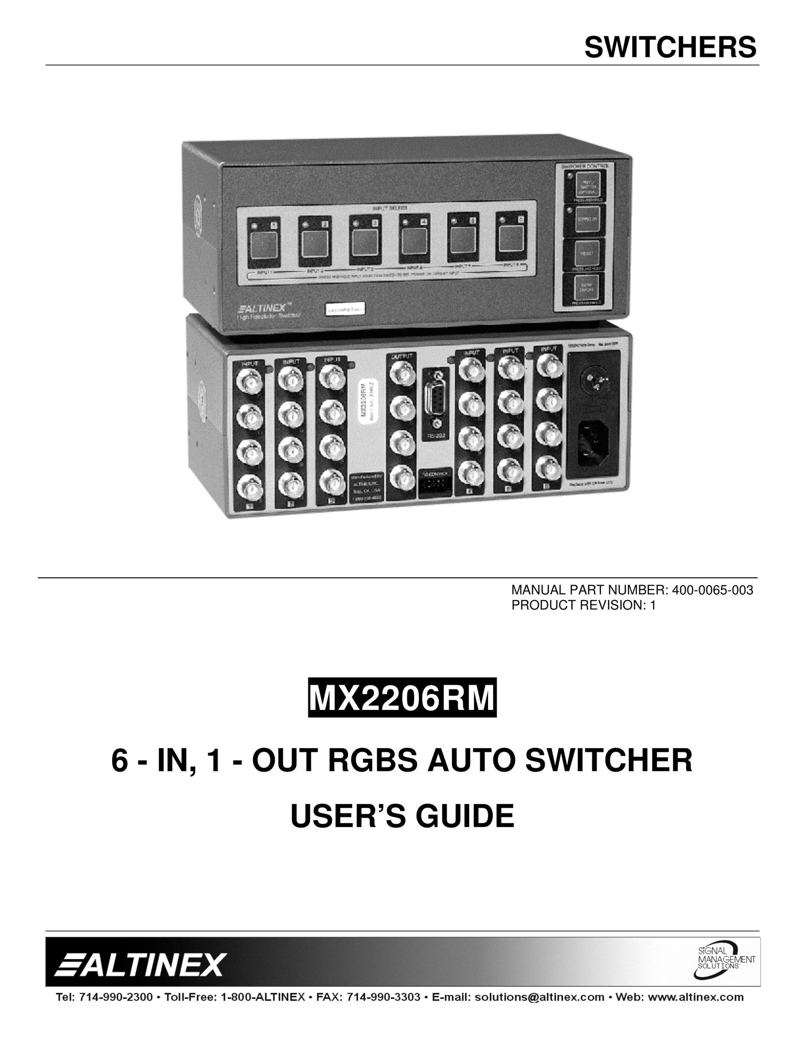 Altinex MX2206RM Switch User Manual