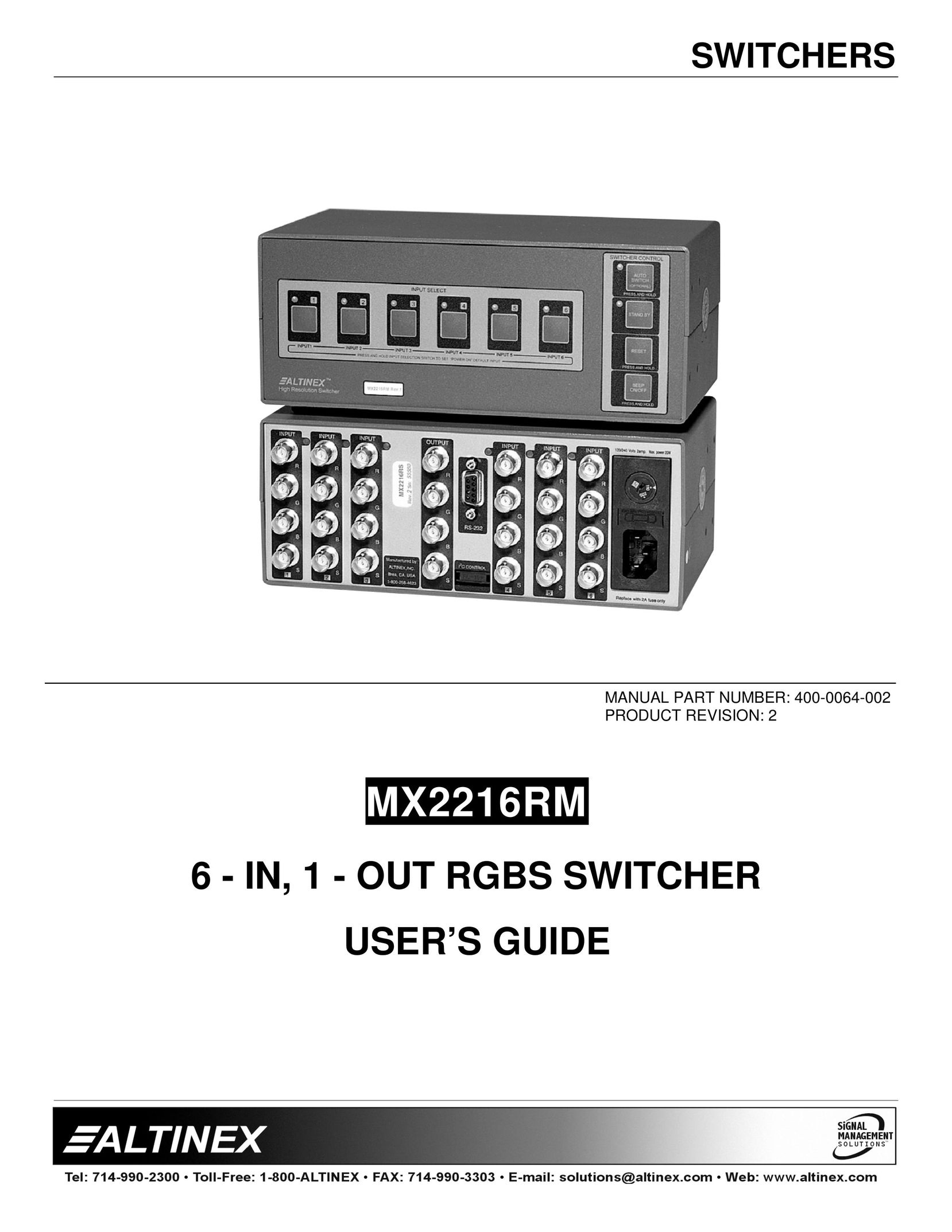 Altinex MX2216RM Switch User Manual