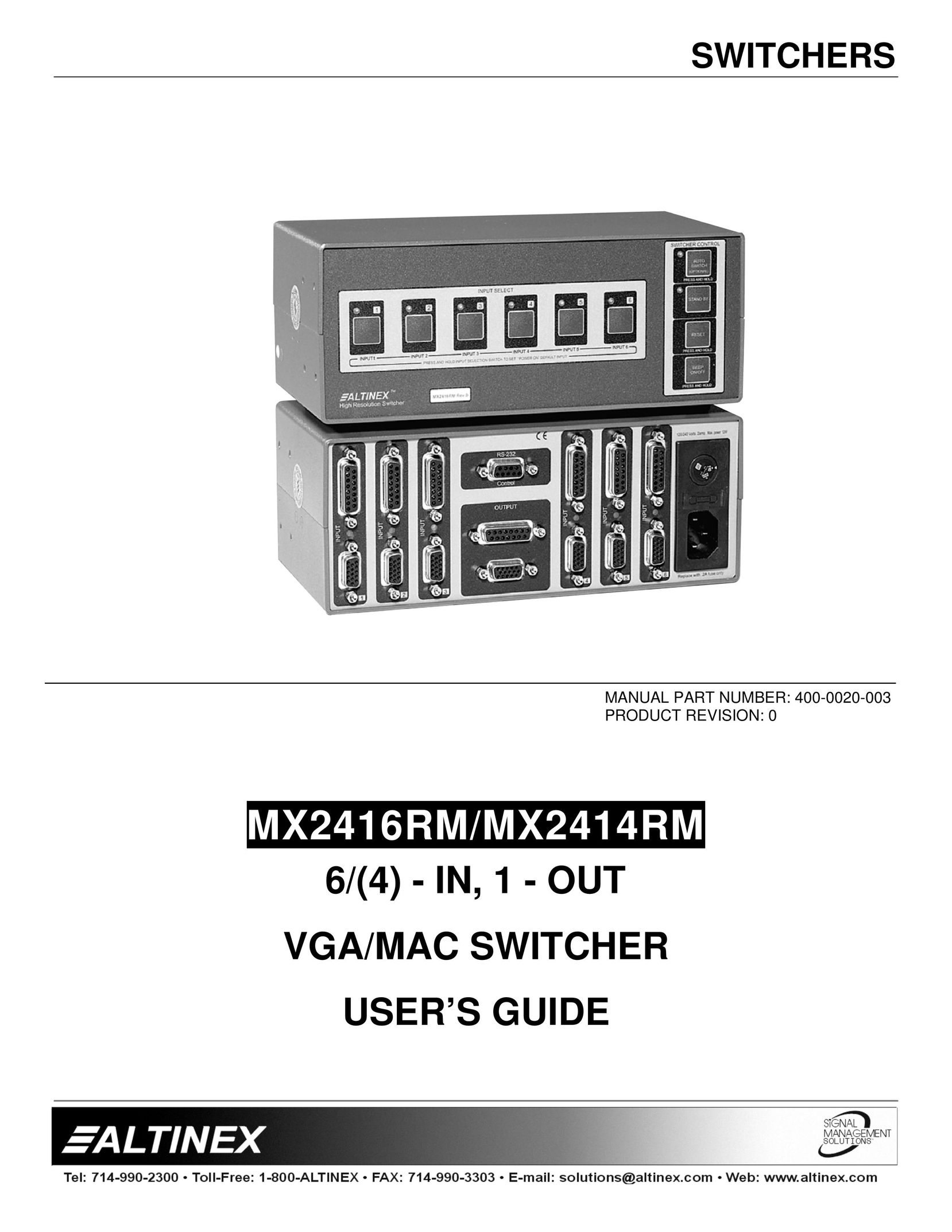 Altinex MX2414RM Switch User Manual