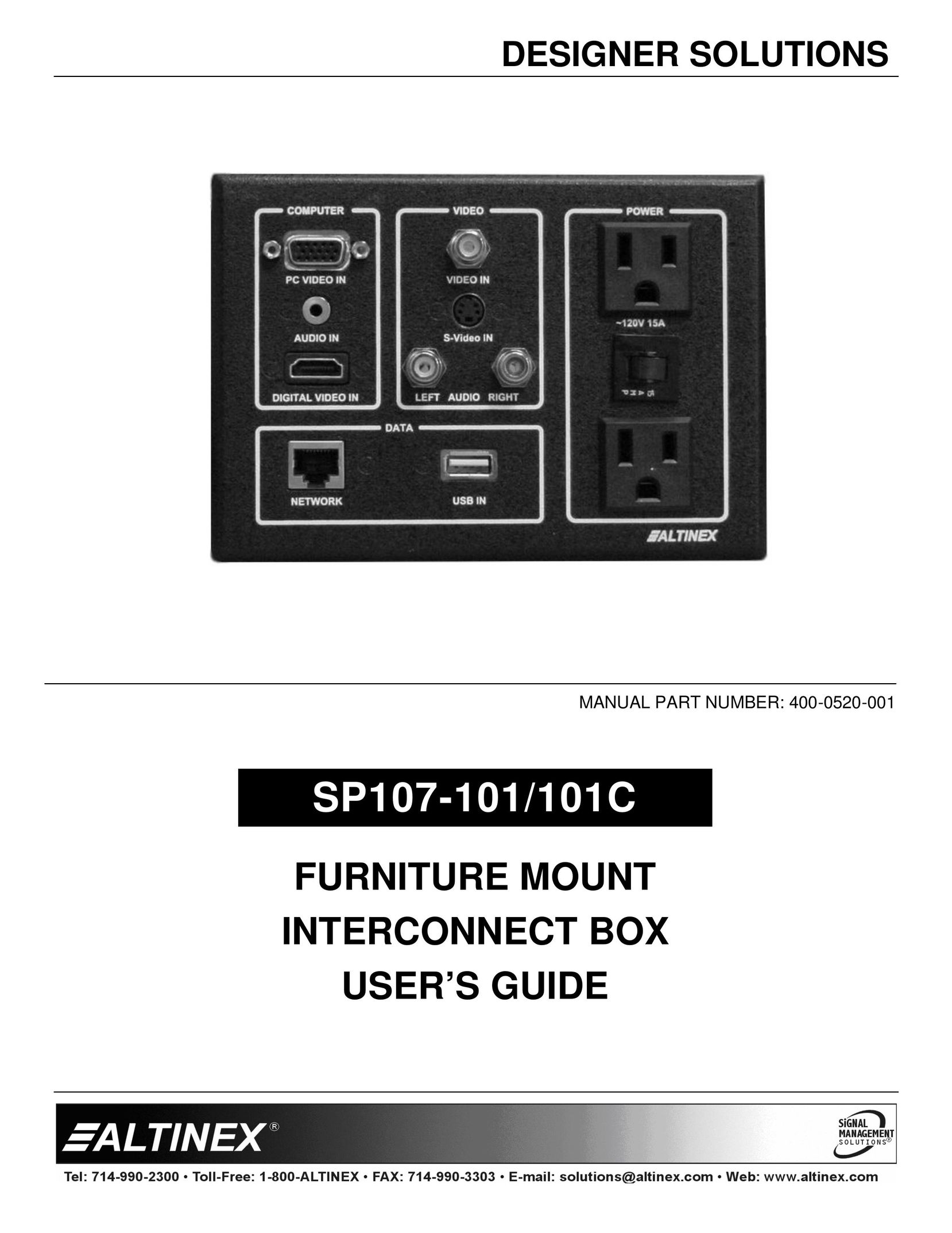 Altinex SP107-101/101C Switch User Manual