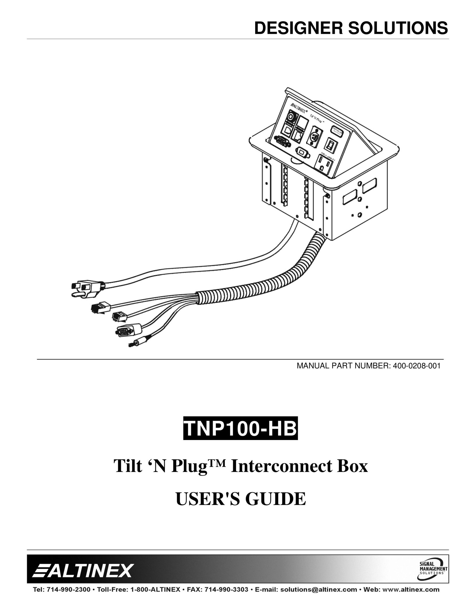 Altinex TNP100-HB Switch User Manual