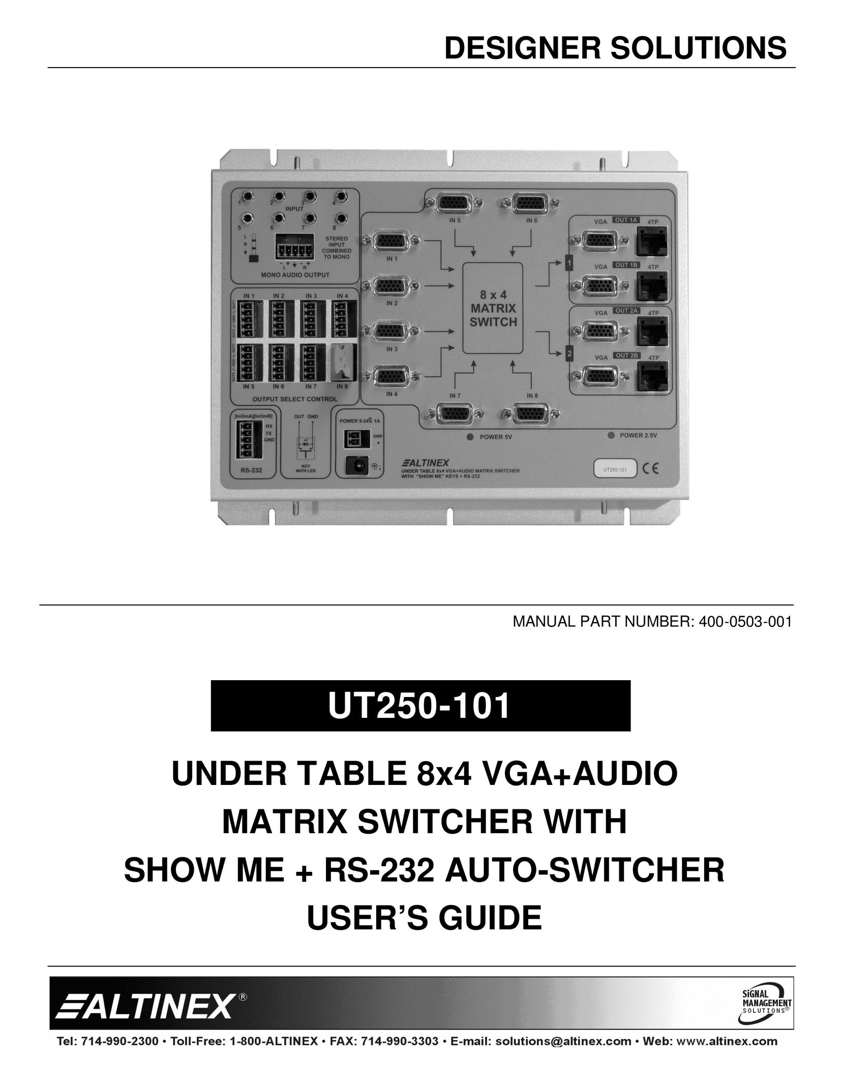 Altinex UT250-101 Switch User Manual