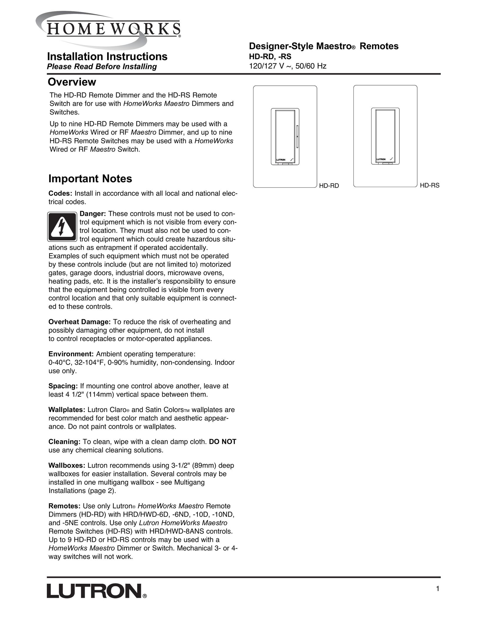 AMX HD-RS Switch User Manual