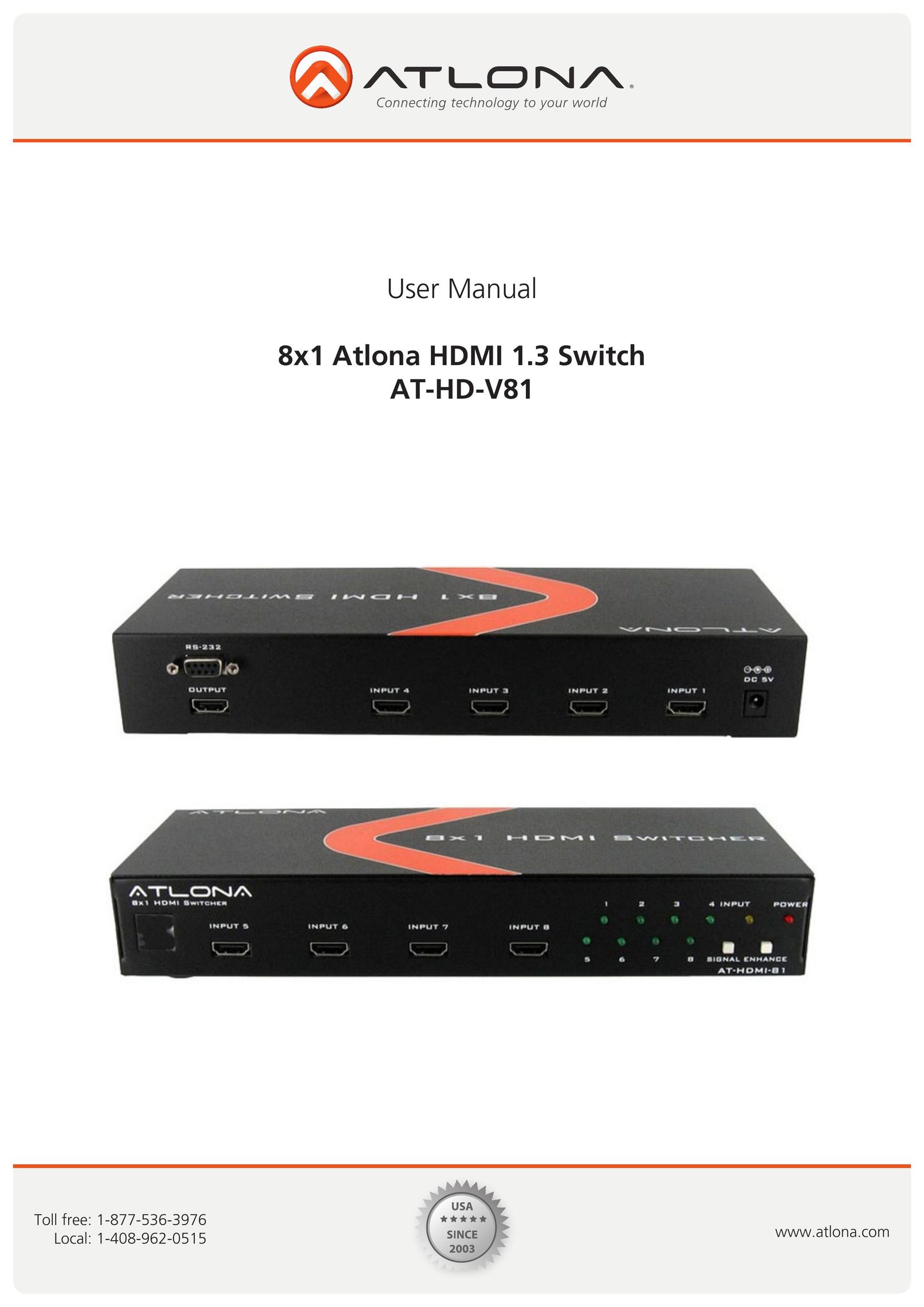 Atlona AT-HD-V81 Switch User Manual