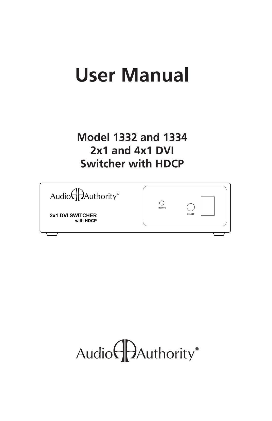 Audio Authority 1334 Switch User Manual