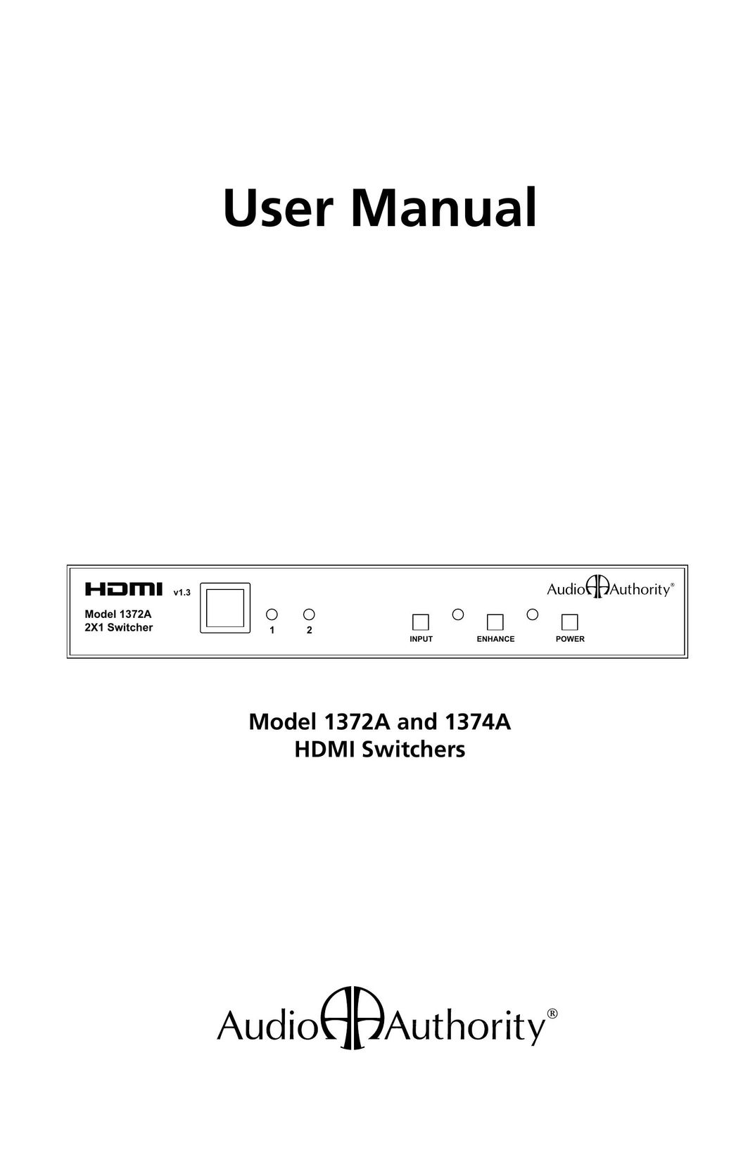 Audio Authority 1372A Switch User Manual