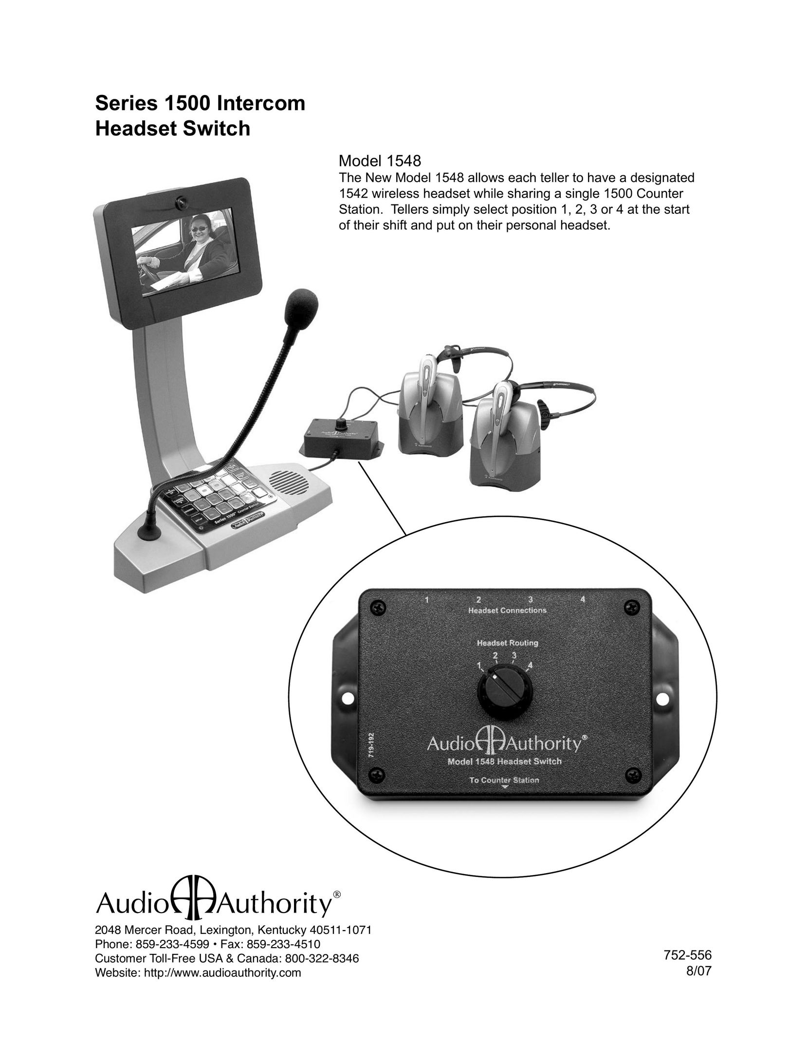 Audio Authority 1548 Switch User Manual