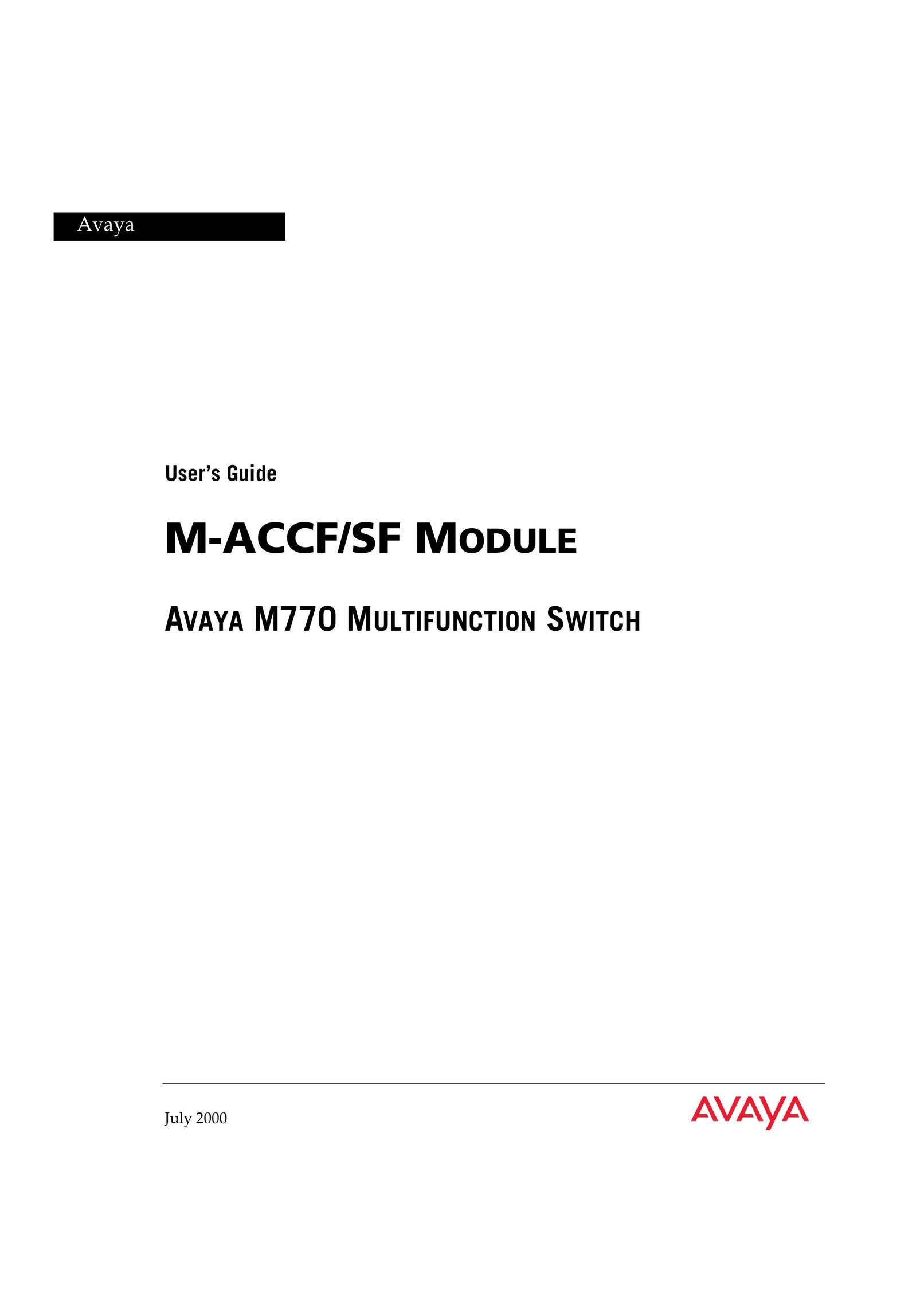 Avaya M-ACCF/SF Switch User Manual