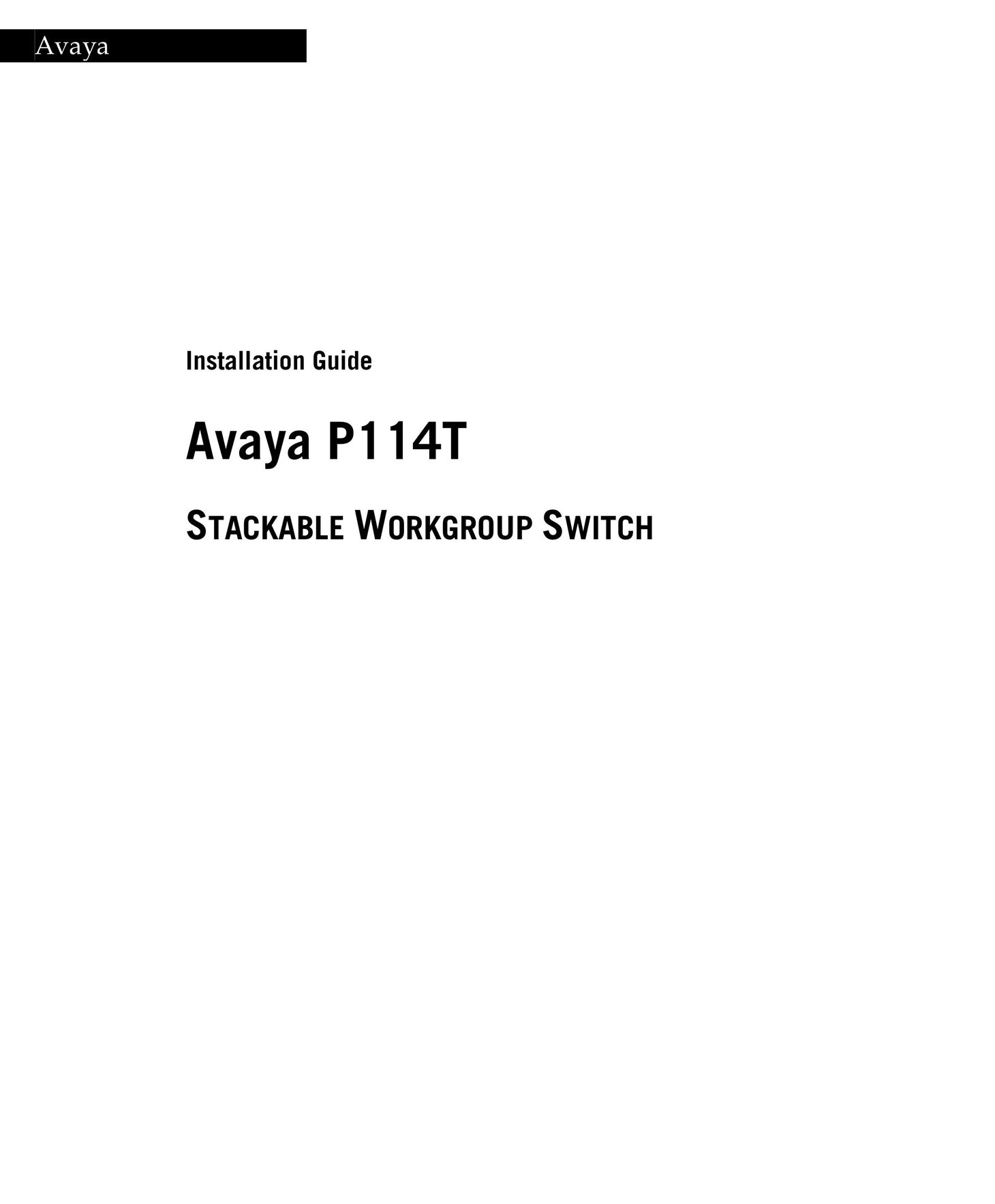 Avaya P114T Switch User Manual