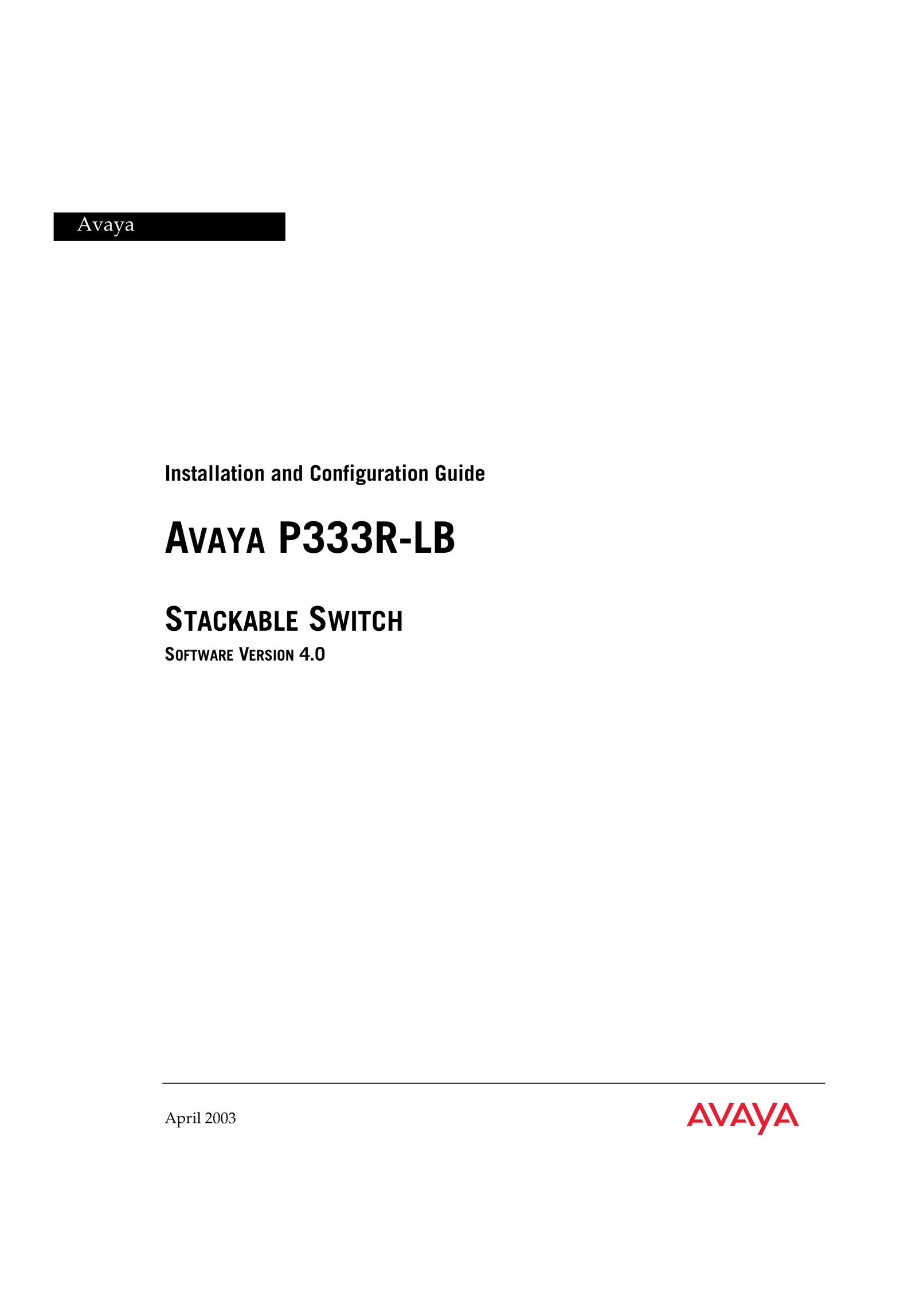 Avaya P333R-LB Switch User Manual