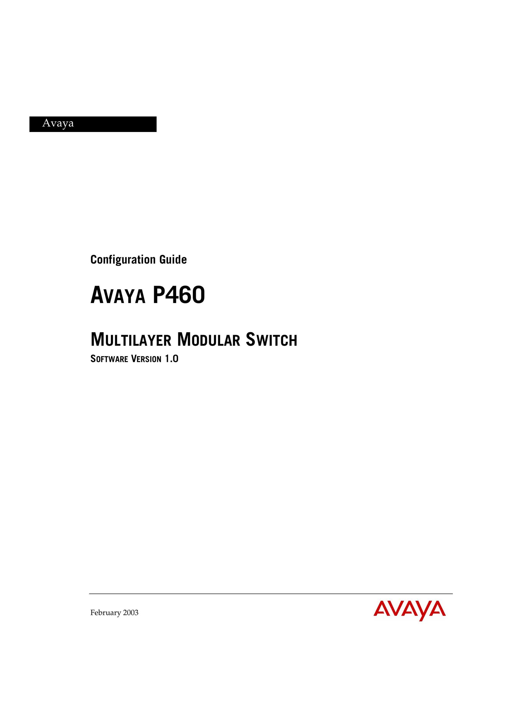 Avaya P460 Switch User Manual