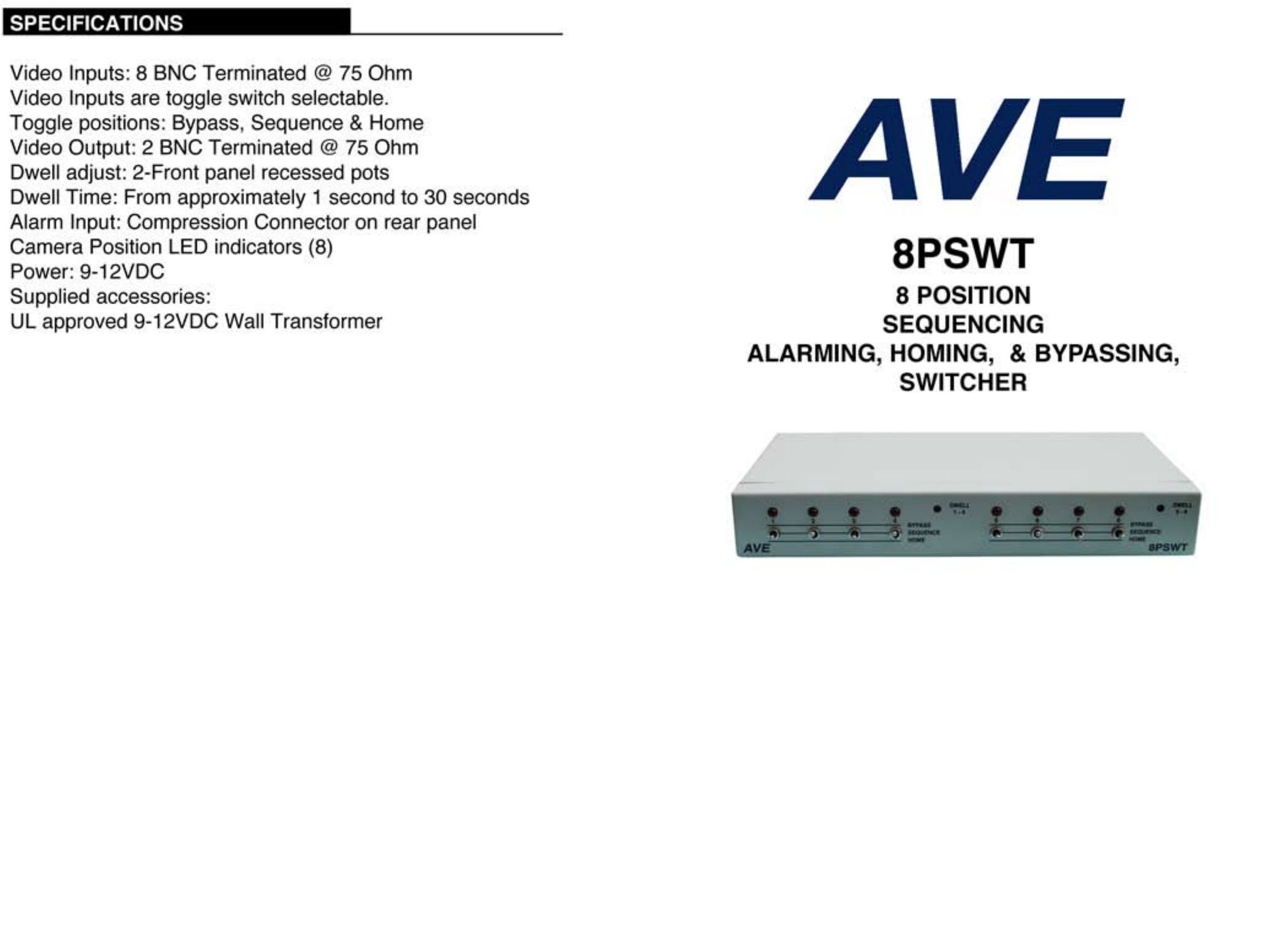 AVE 8PSWT Switch User Manual
