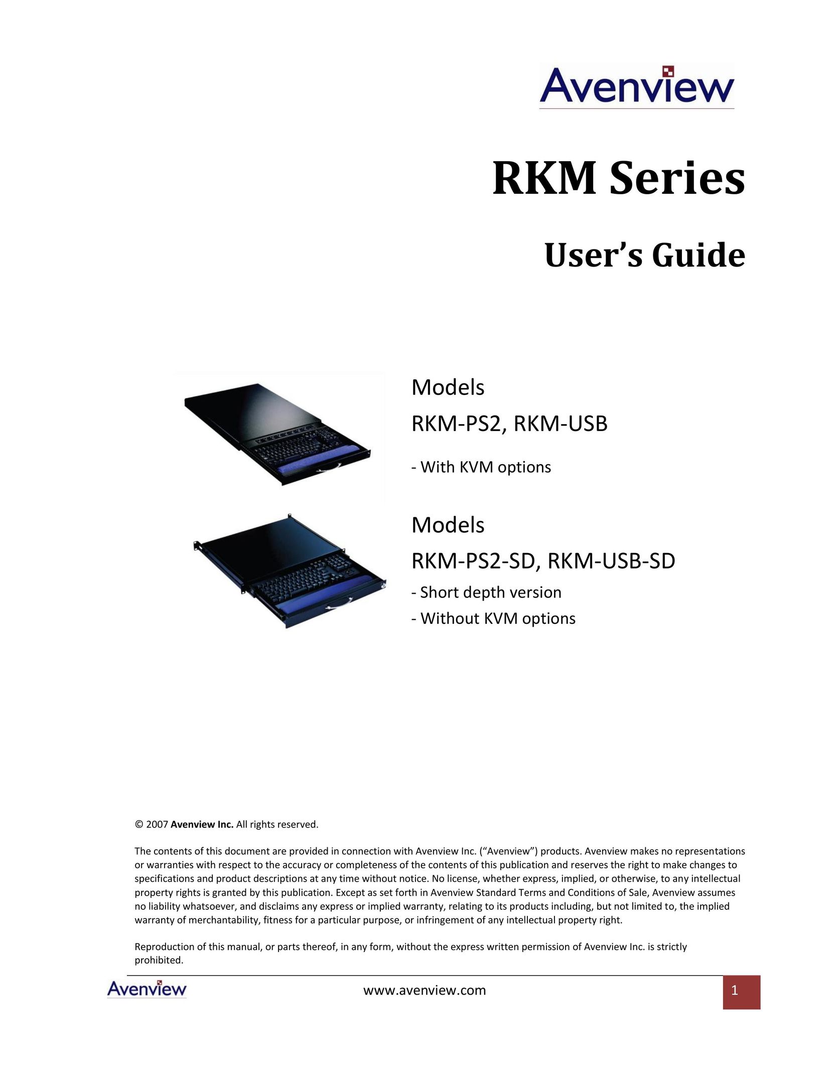 Avenview RKM-PS2-SD Switch User Manual