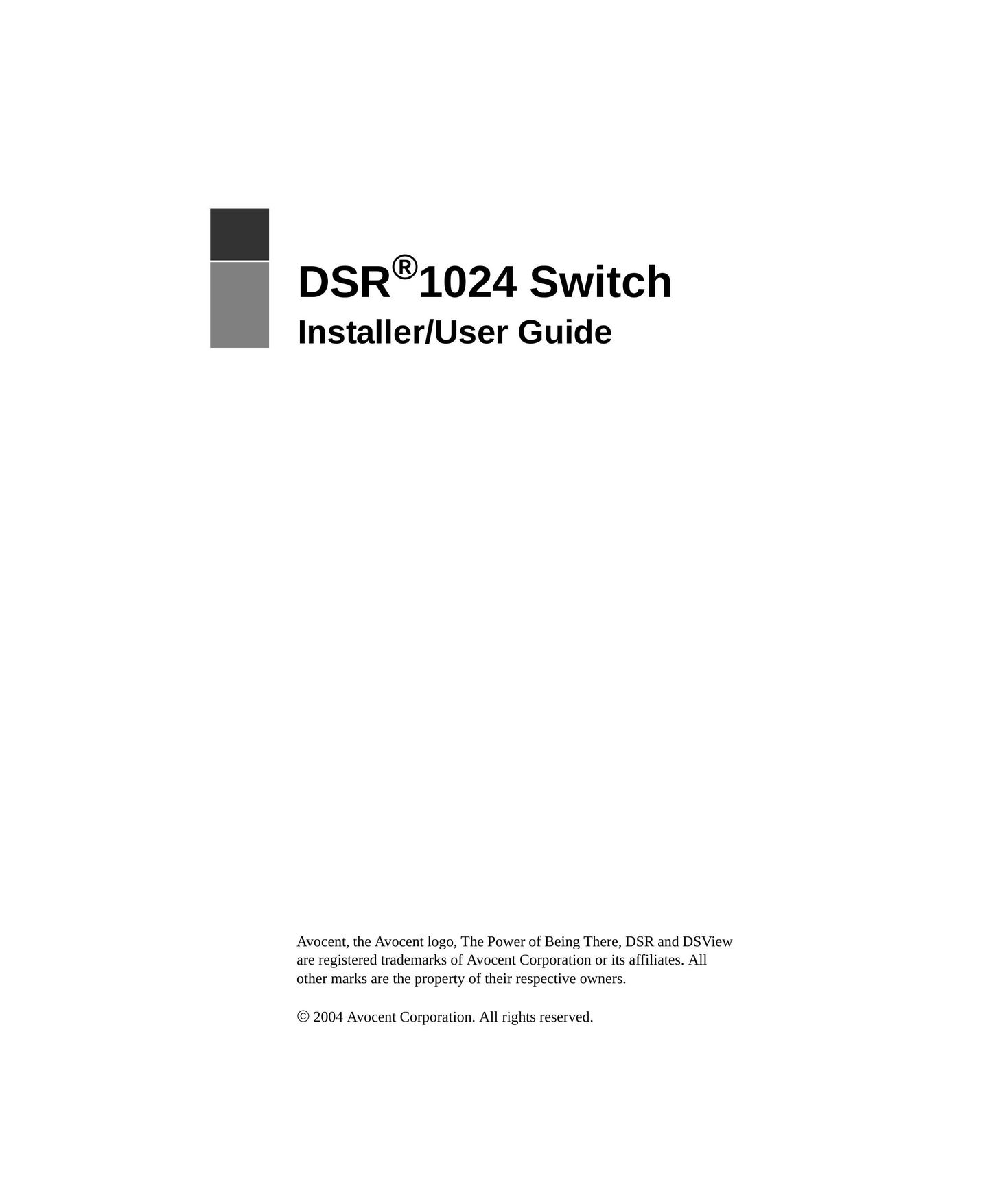 Avocent 1024 Switch User Manual