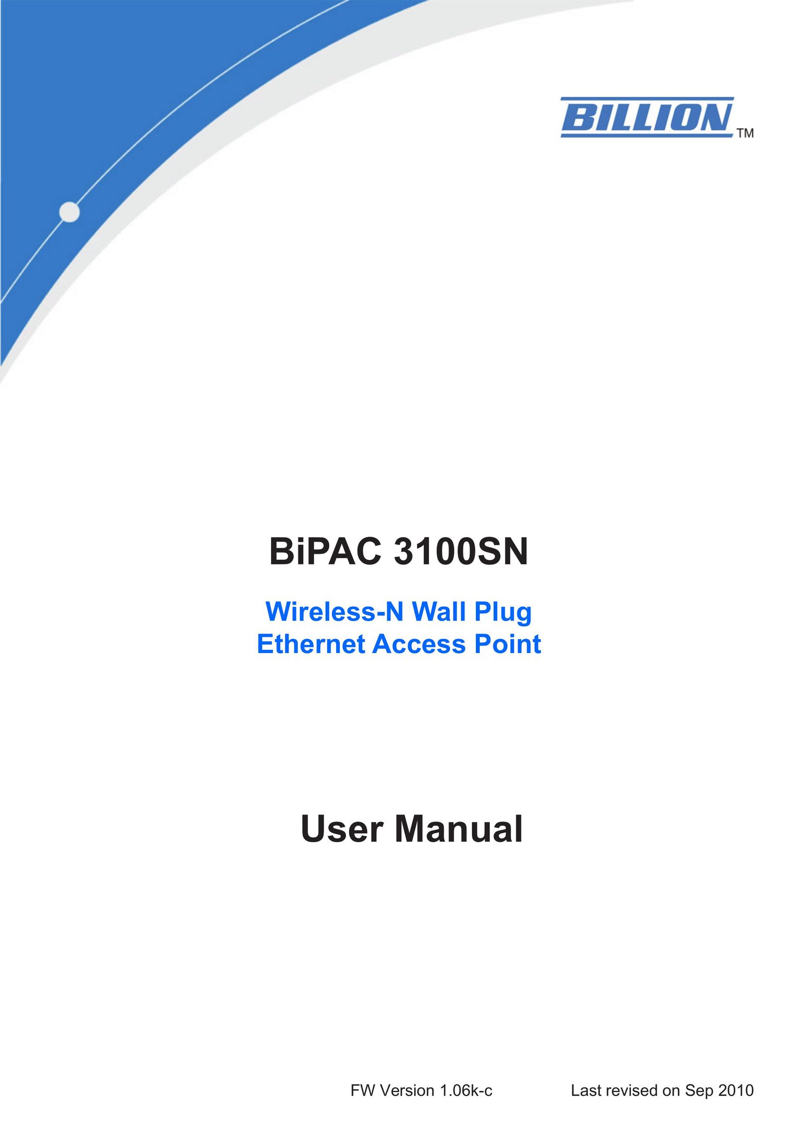 Billion Electric Company BiPAC 3100SN Switch User Manual