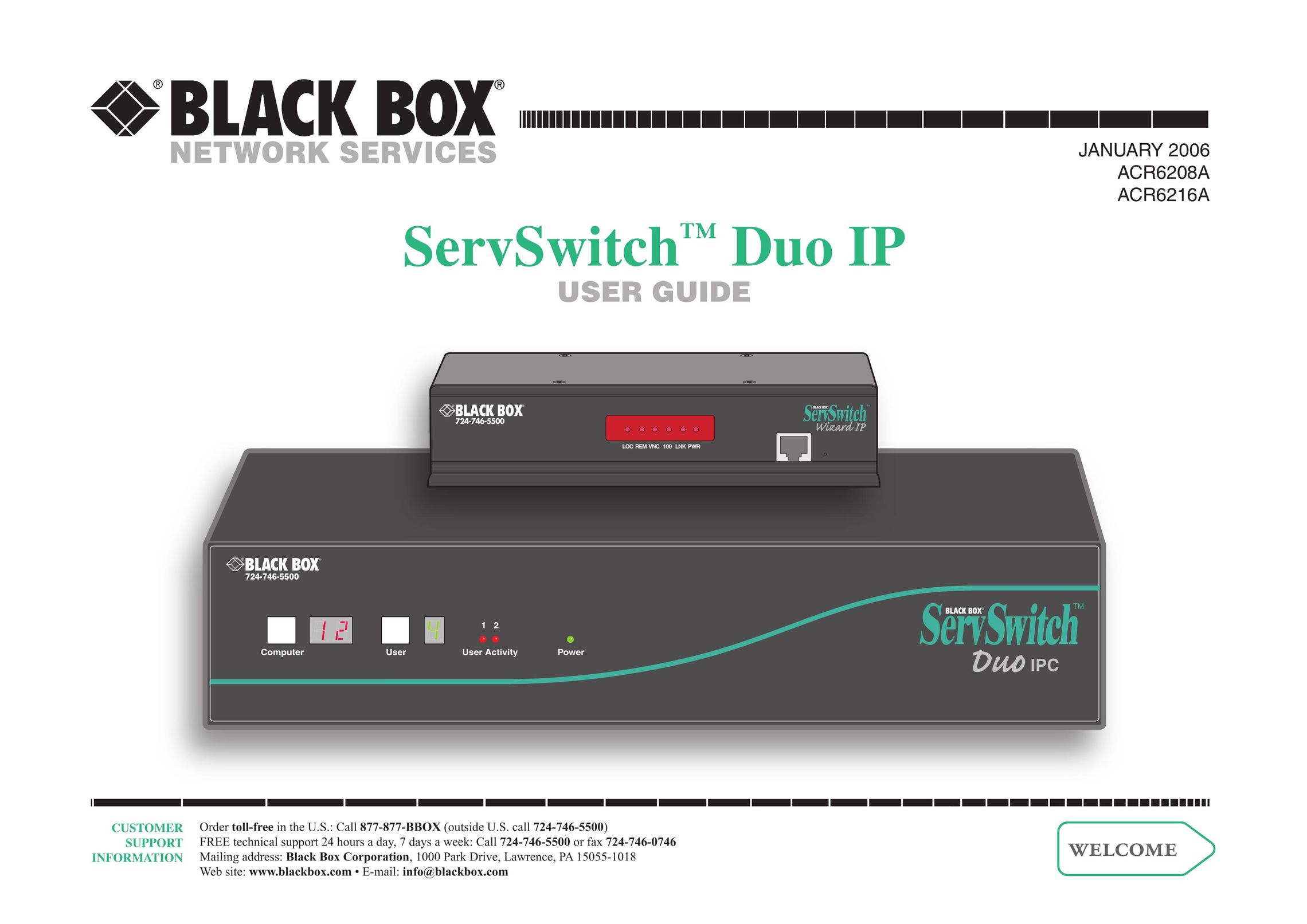 Black Box ACR6208A Switch User Manual